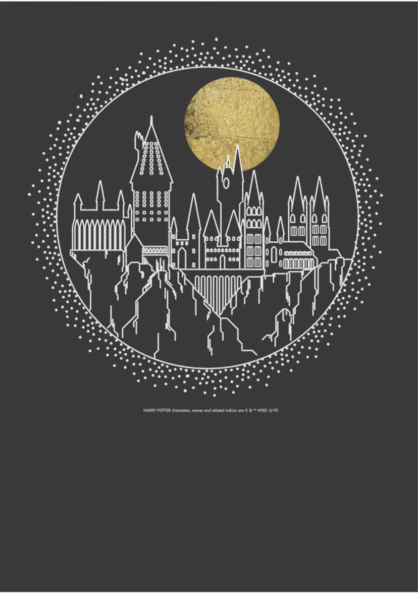 Boys 4-7  Hogwarts Line Art Graphic T-Shirt