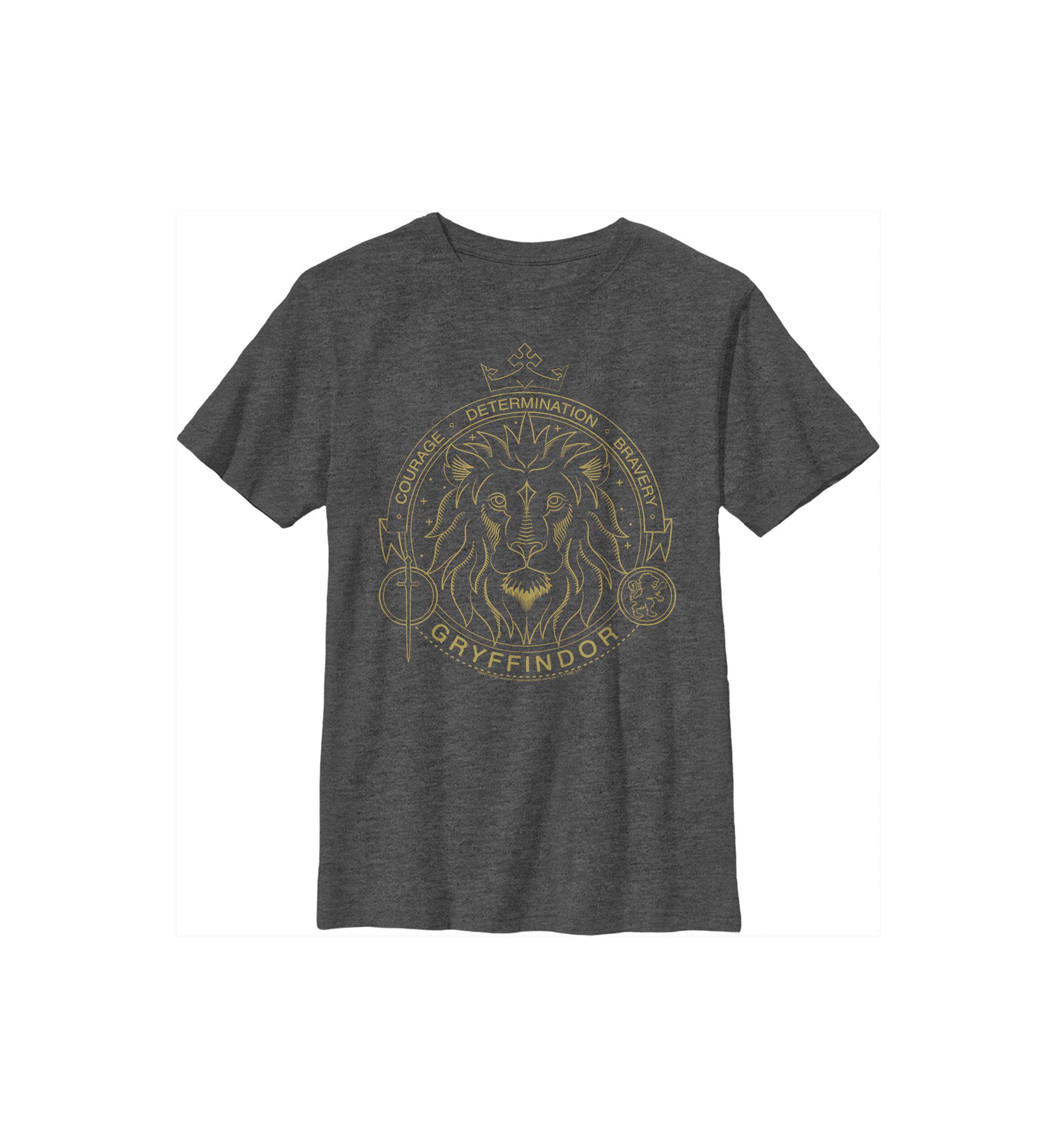 Boys 4-7  Gryffindor Line Art Symbol Graphic T-Shirt