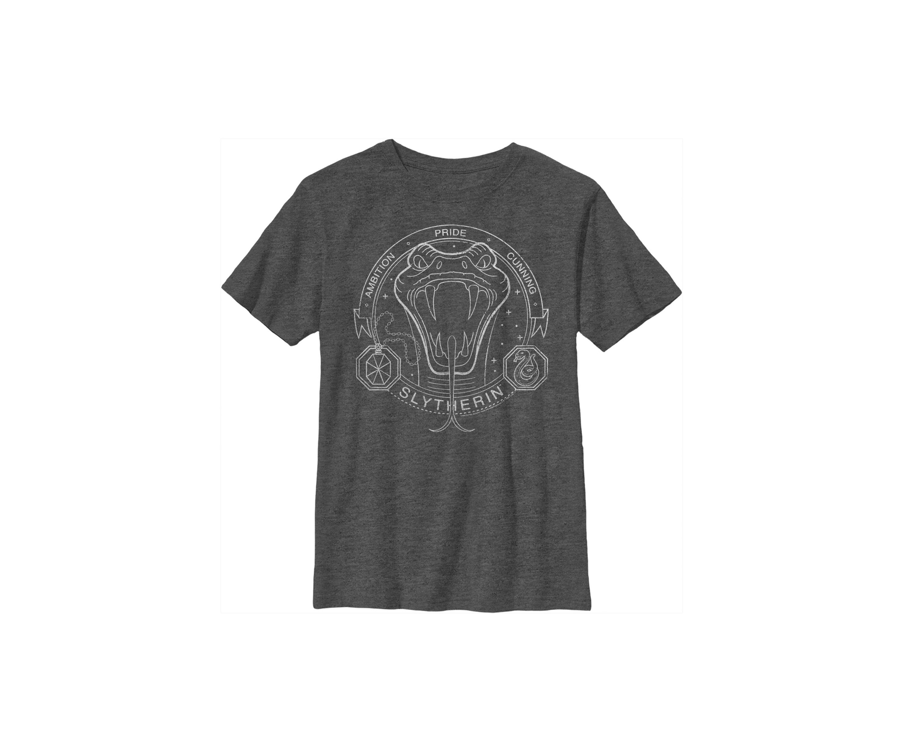 Boys 4-7  Slytherin Line Art Symbol Graphic T-Shirt