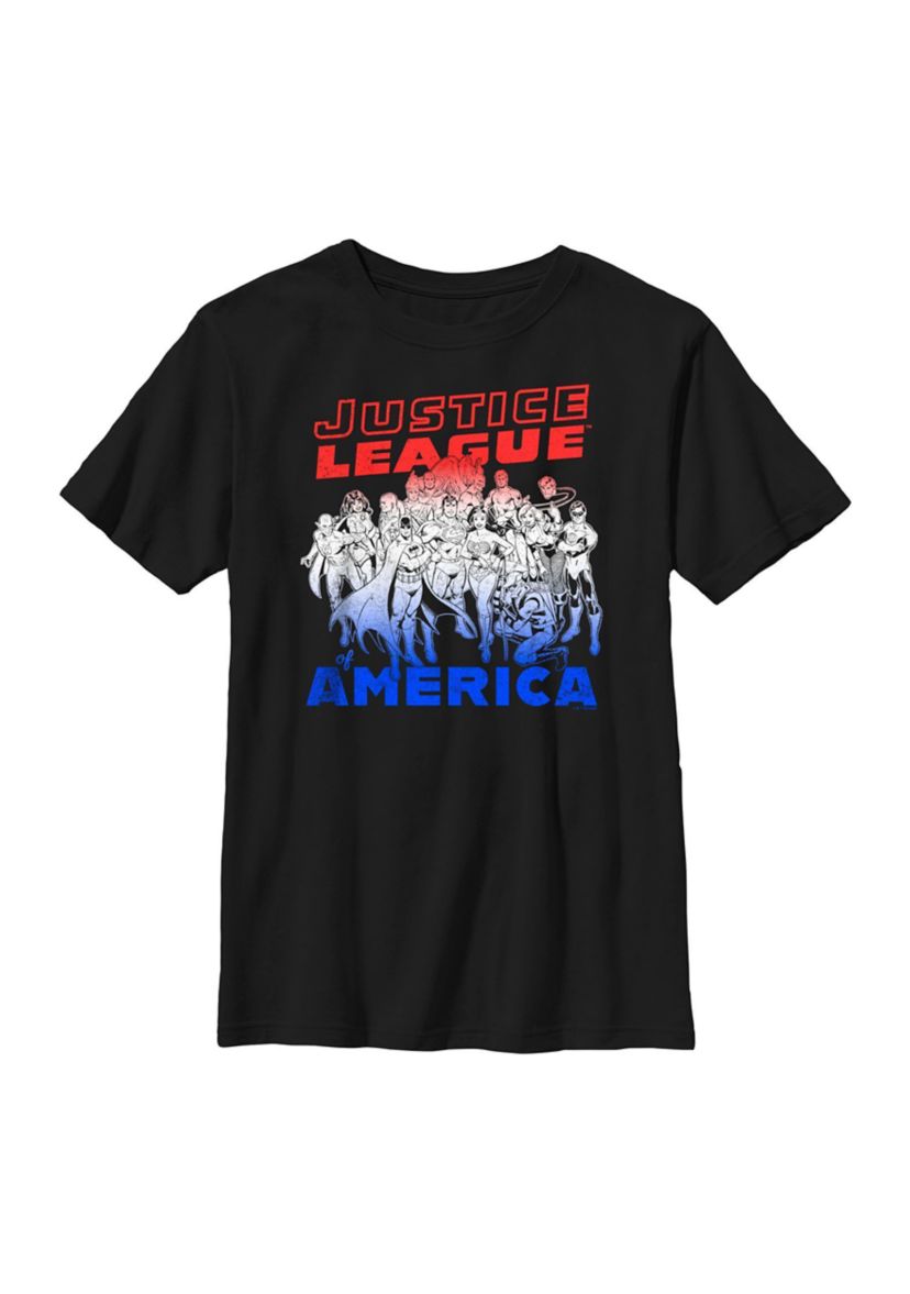 Justice League Patriotic Graphic T-Shirt