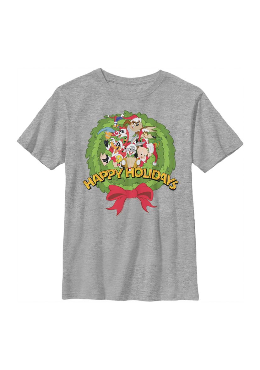 Boys 4-7 Looney Group Wreath Graphic Top