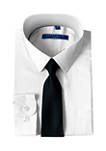 Boys 4-20 Solid White Dress Shirt with Black Tie