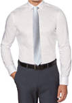  Boys 4-20 Solid White Dress Shirt with White Tie 