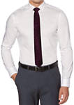 Boys 4-20 Solid White Dress Shirt with Burgundy Tie