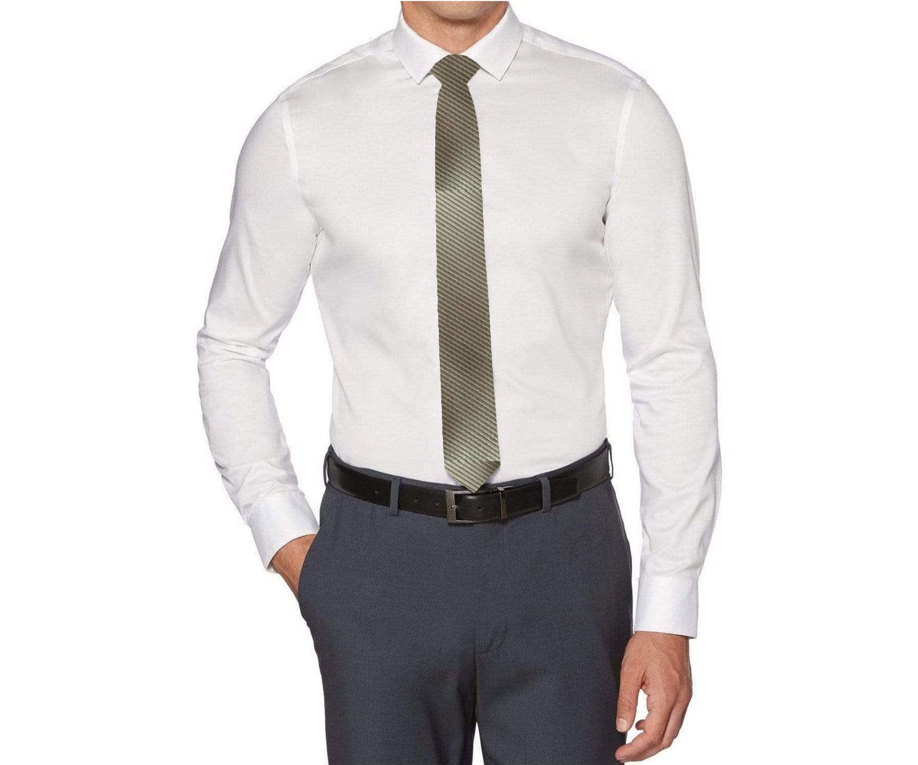 Boys 4-20 Solid White Dress Shirt with Tan Tie