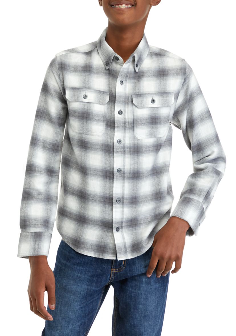 Boys 8-20 Long Sleeve Plaid Flannel Shirt 