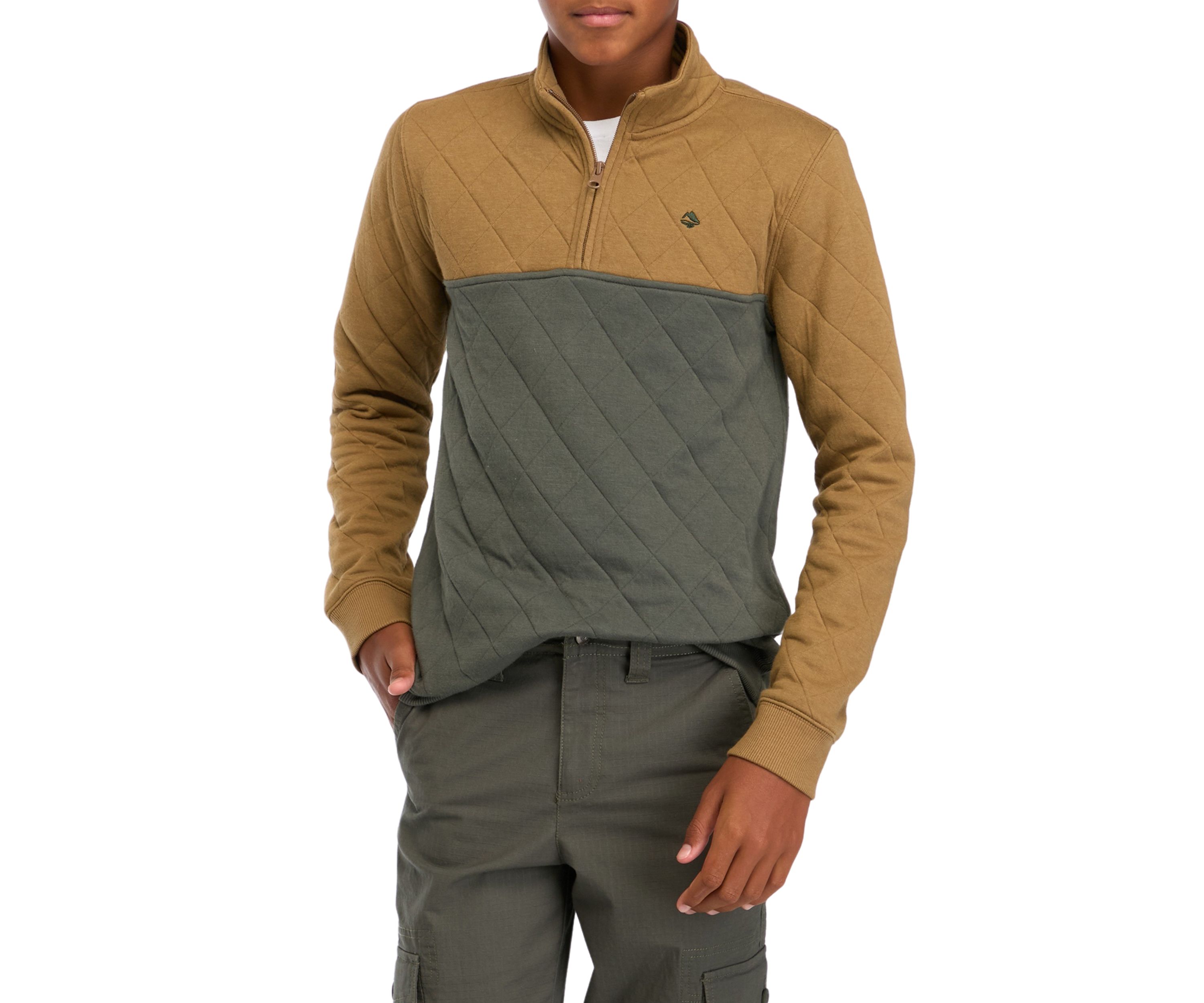 Boys 8-20 Color Blocked Quilted 1/4 Zip Pullover