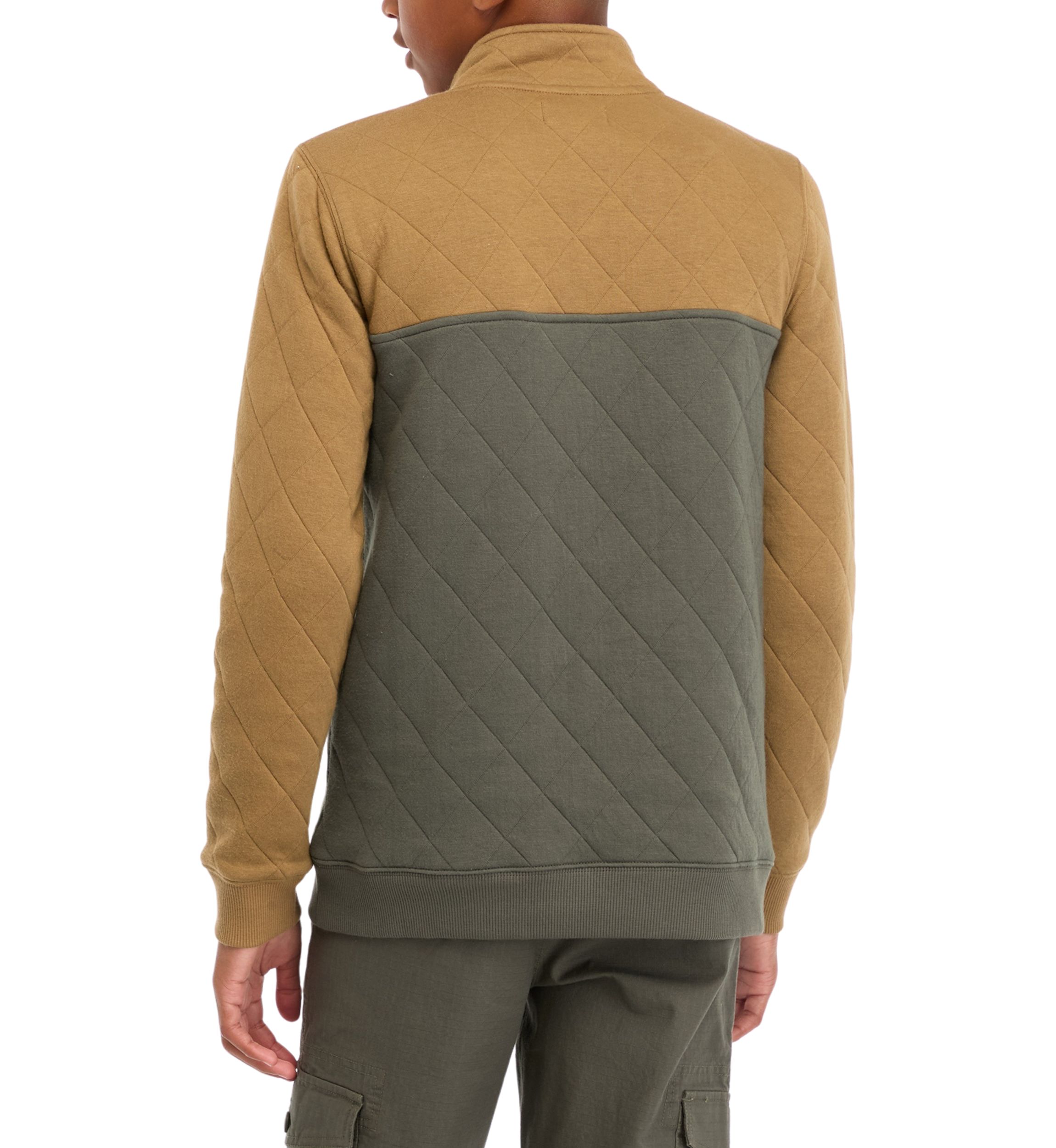 Boys 8-20 Color Blocked Quilted 1/4 Zip Pullover