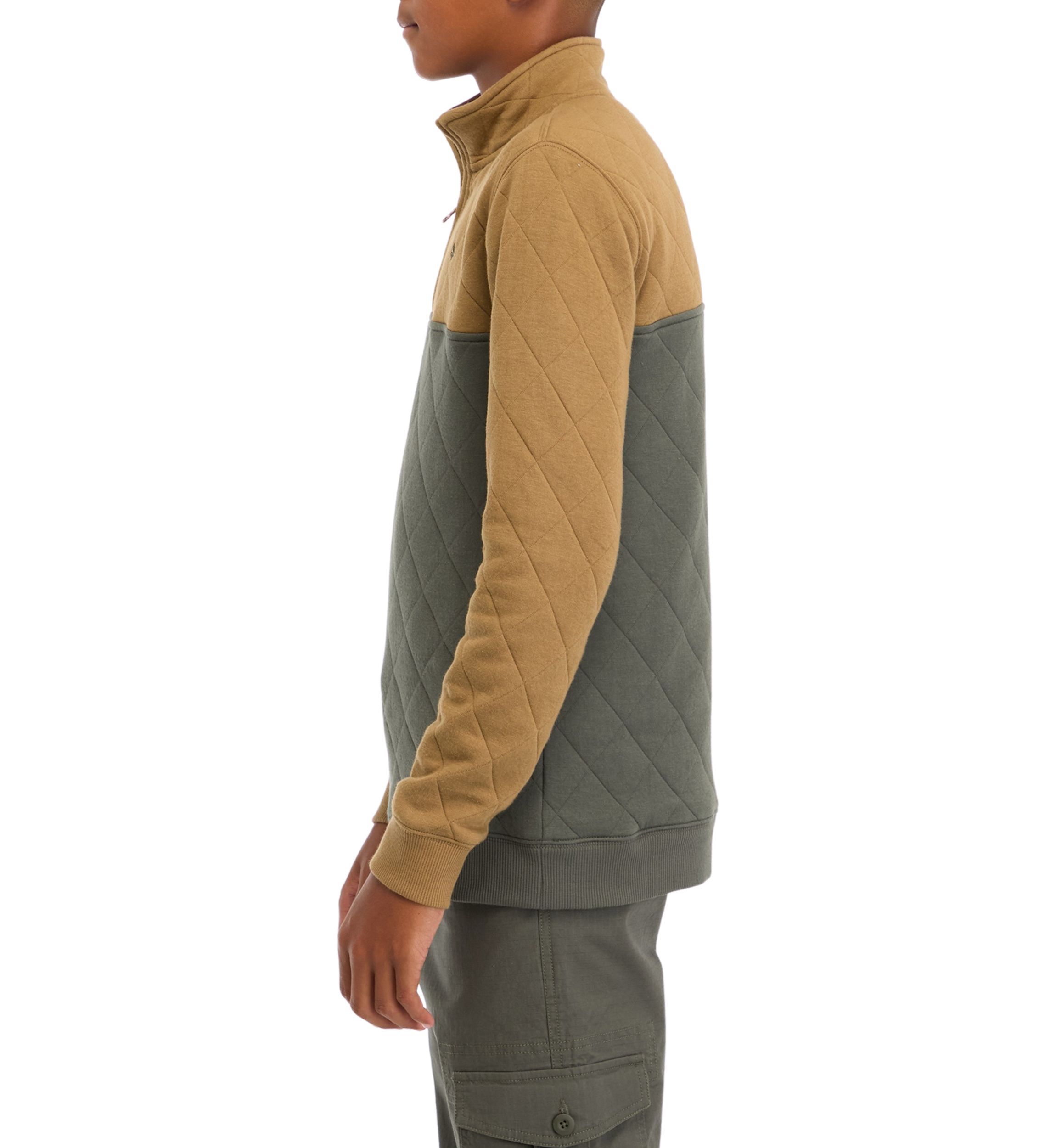 Boys 8-20 Color Blocked Quilted 1/4 Zip Pullover