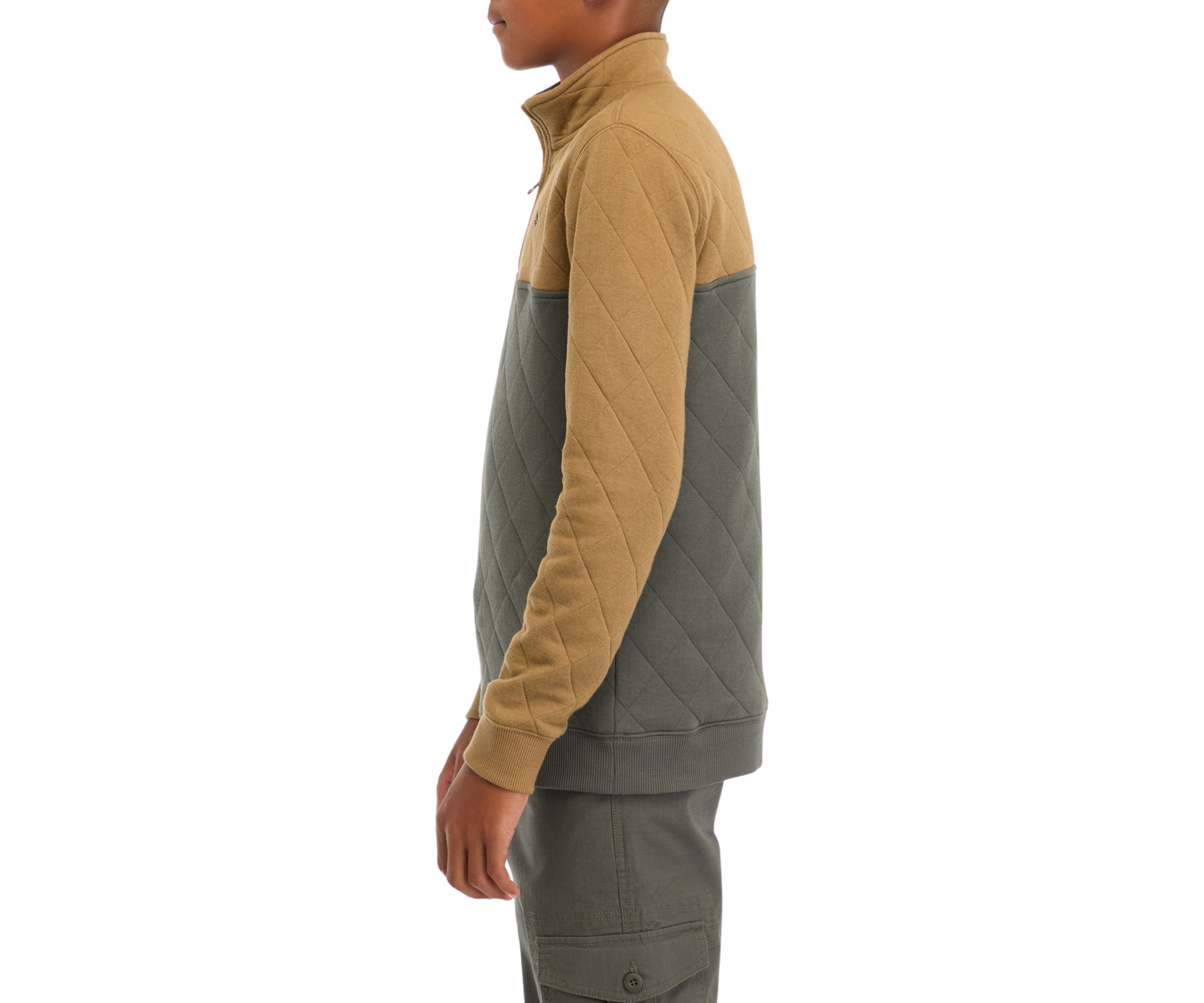 Boys 8-20 Color Blocked Quilted 1/4 Zip Pullover