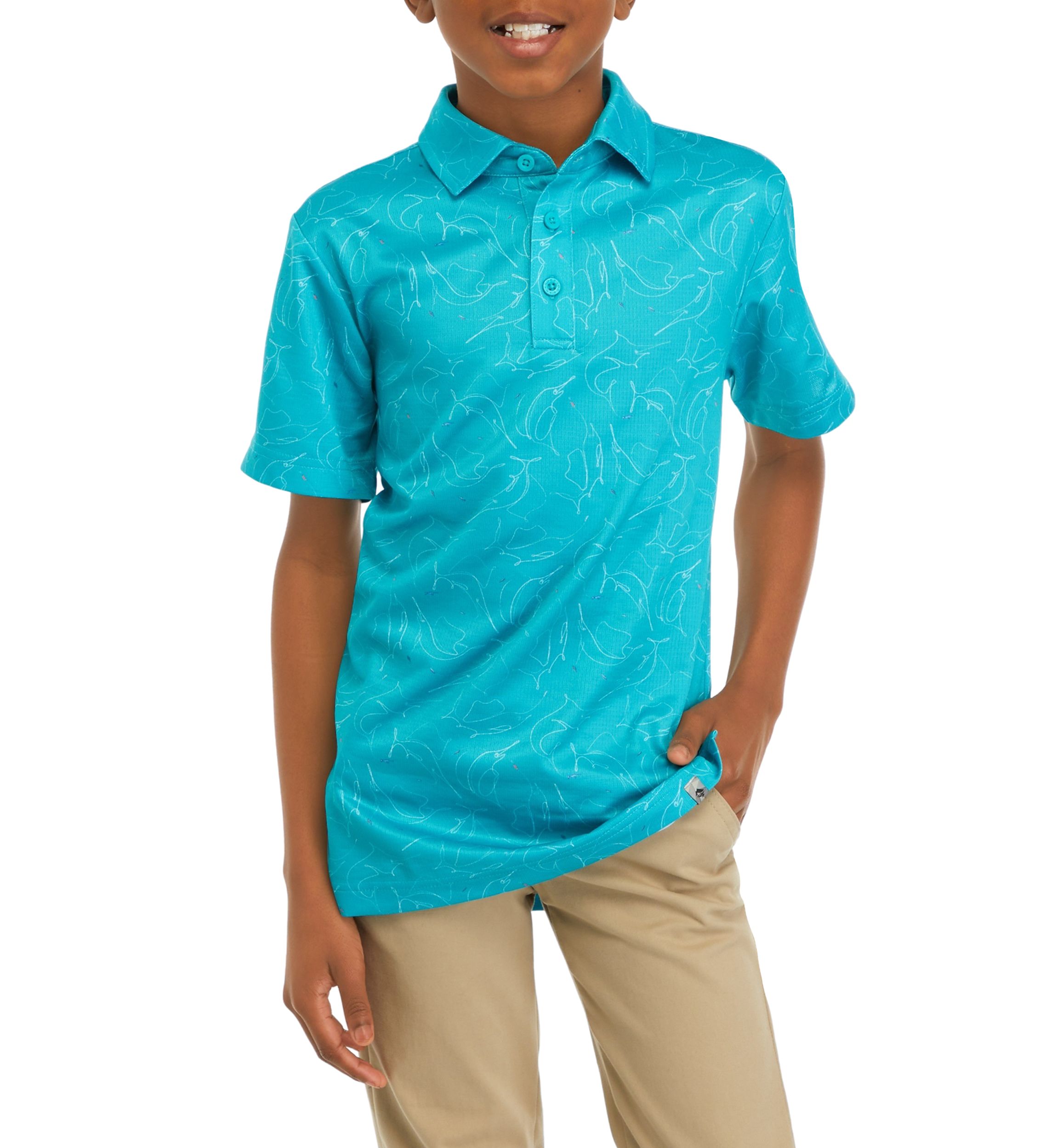 Boys 8-20 Printed Polo Fishing Shirt
