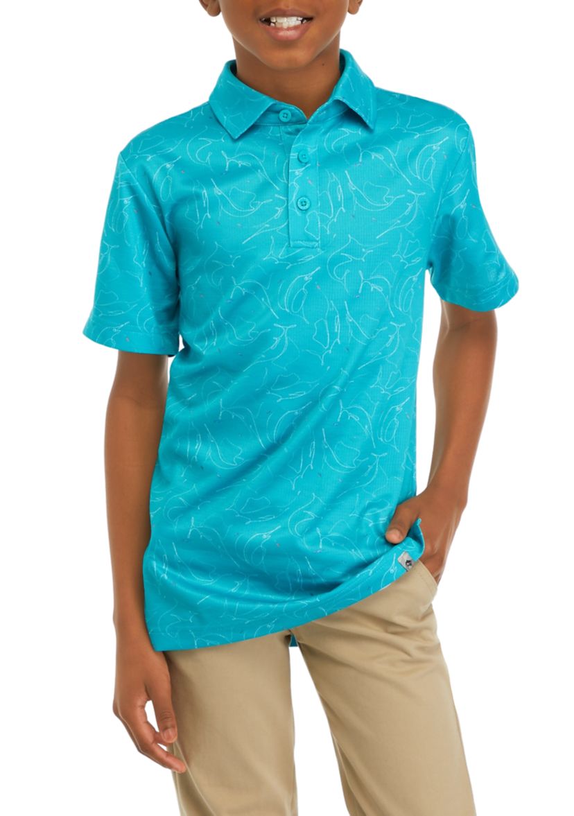Boys 8-20 Printed Polo Fishing Shirt