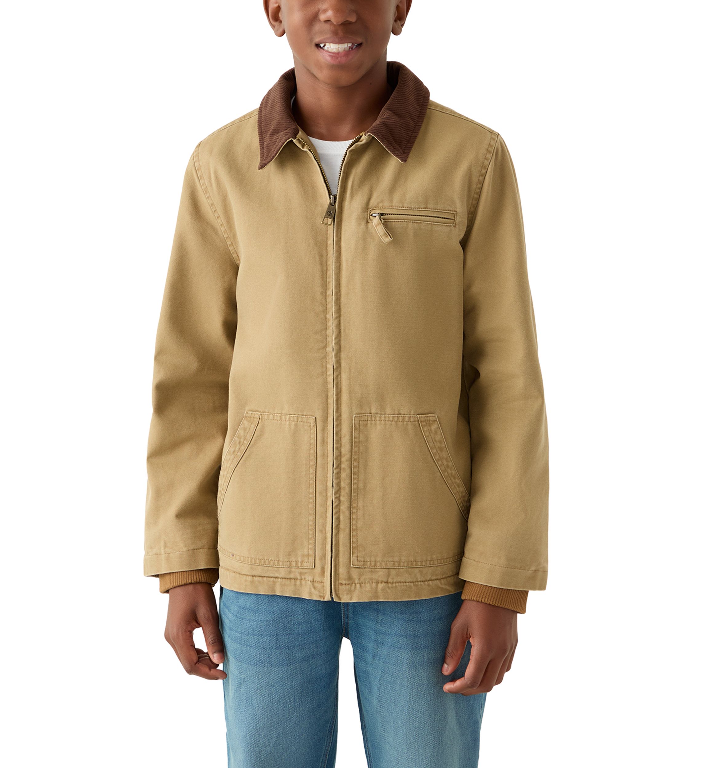 Boys 8-20 Collared Canvas Jacket