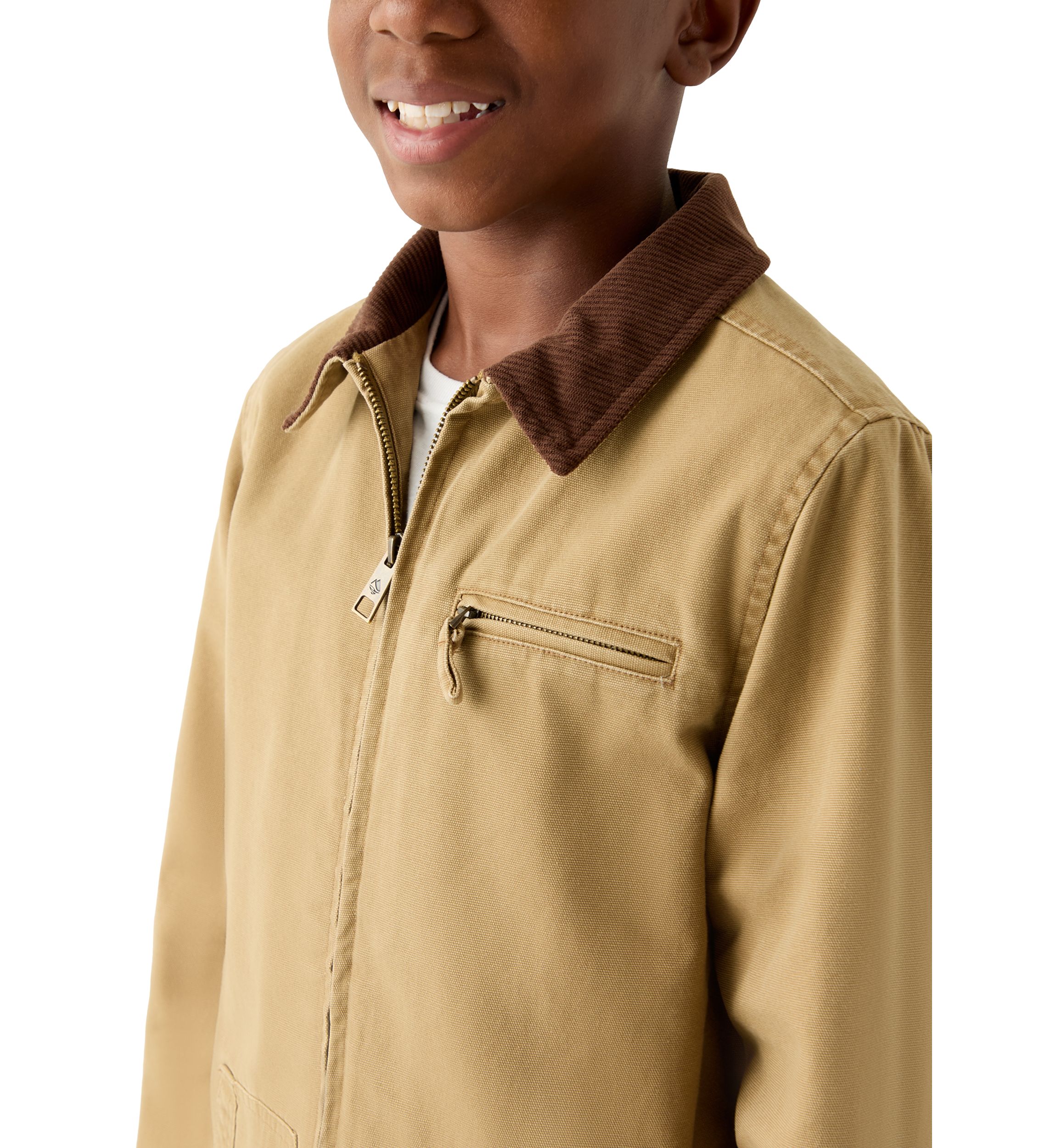 Boys 8-20 Collared Canvas Jacket