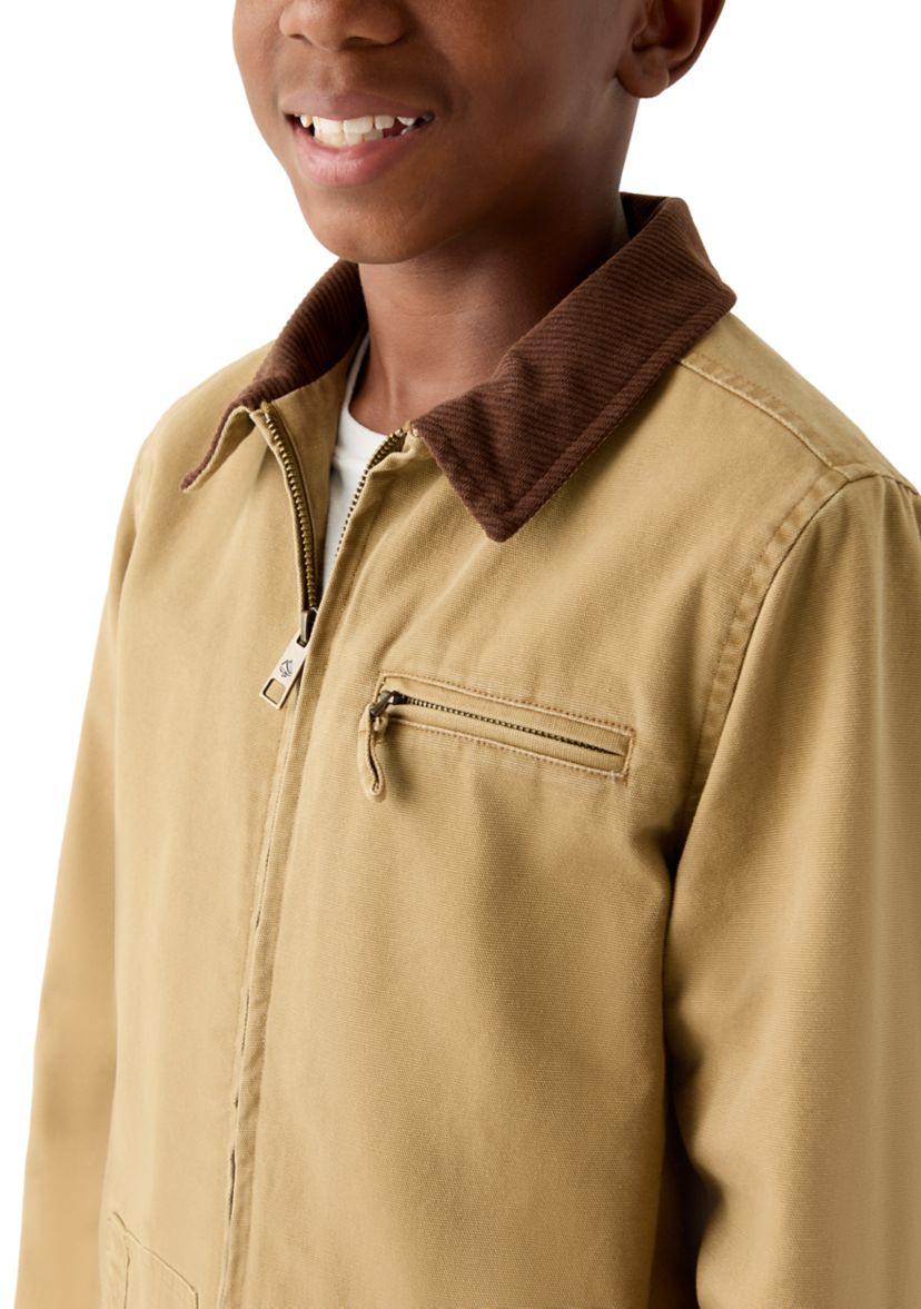 Boys 8-20 Collared Canvas Jacket