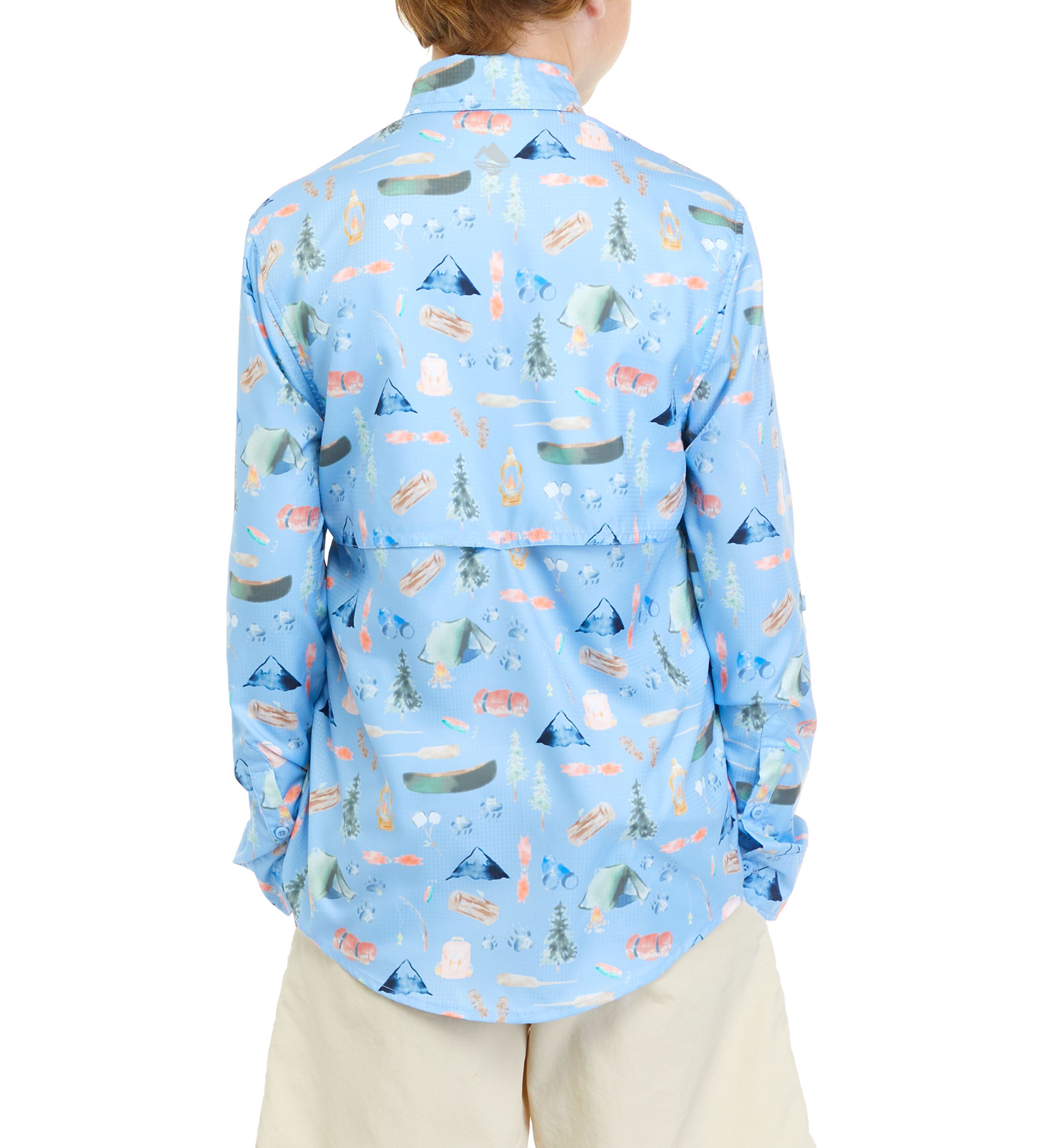 Boys 8-20 Long Sleeve Printed Fishing Shirt 