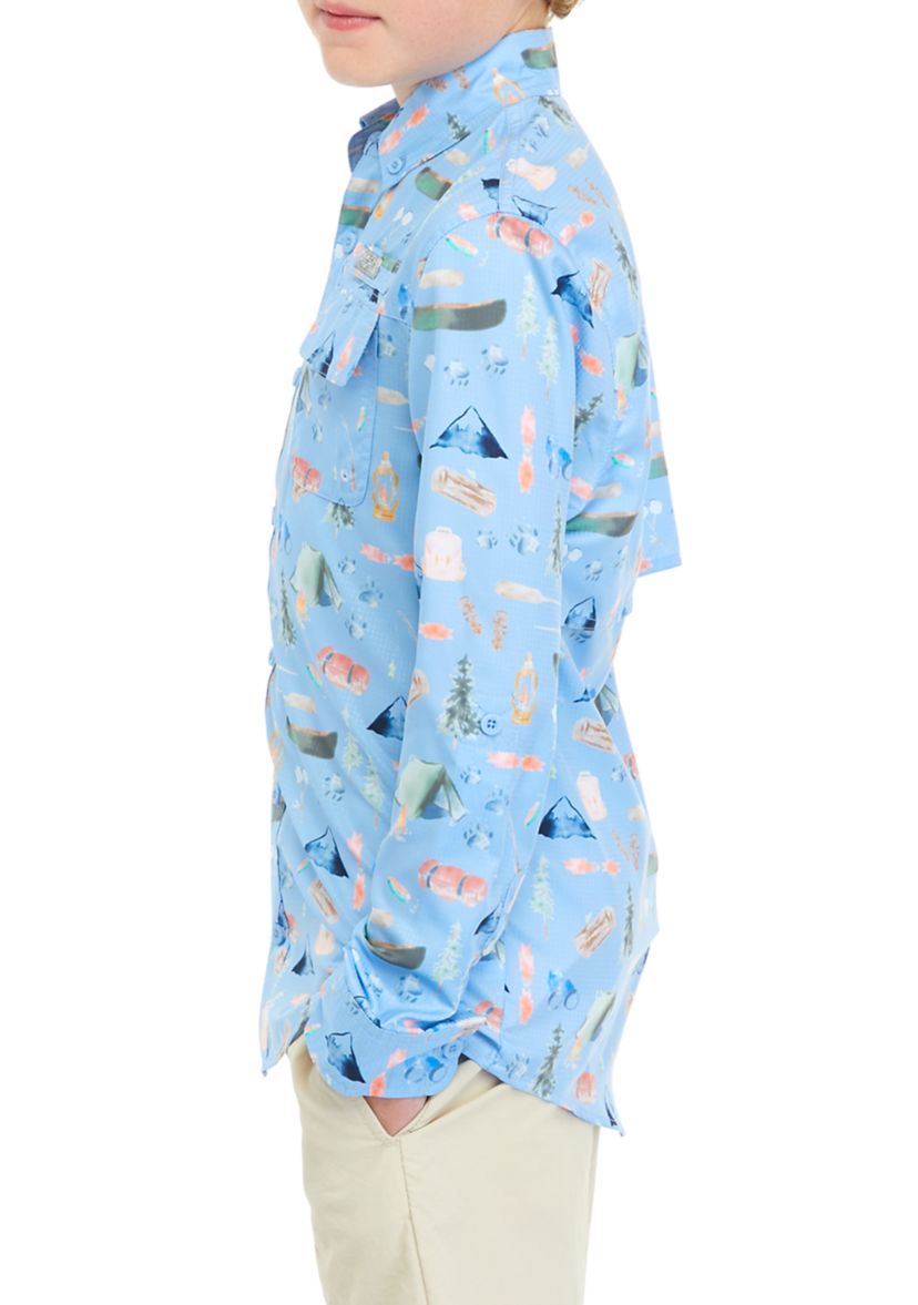 Boys 8-20 Long Sleeve Printed Fishing Shirt 
