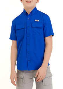 Ocean + Coast Boys 8-20 Short Sleeve Fishing Shirt, Blue
