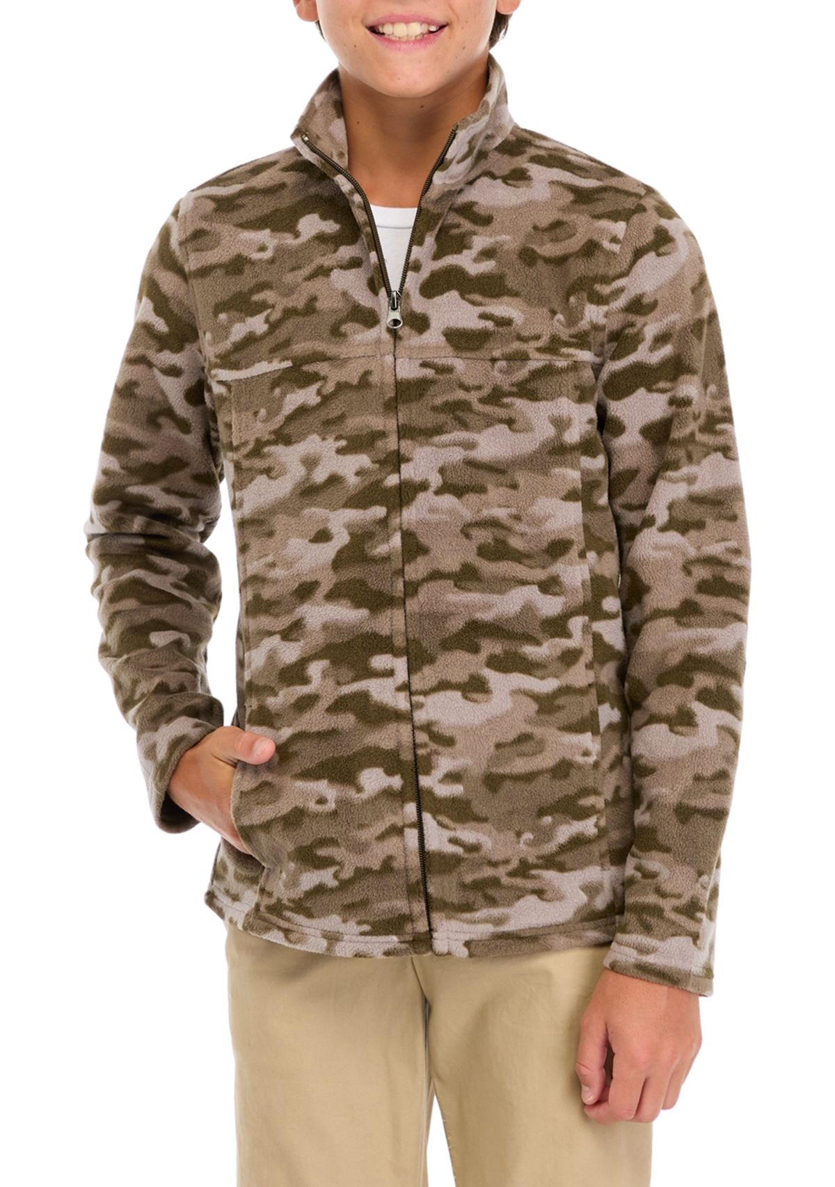 Boys 8-20 Printed Microfleece Jacket 