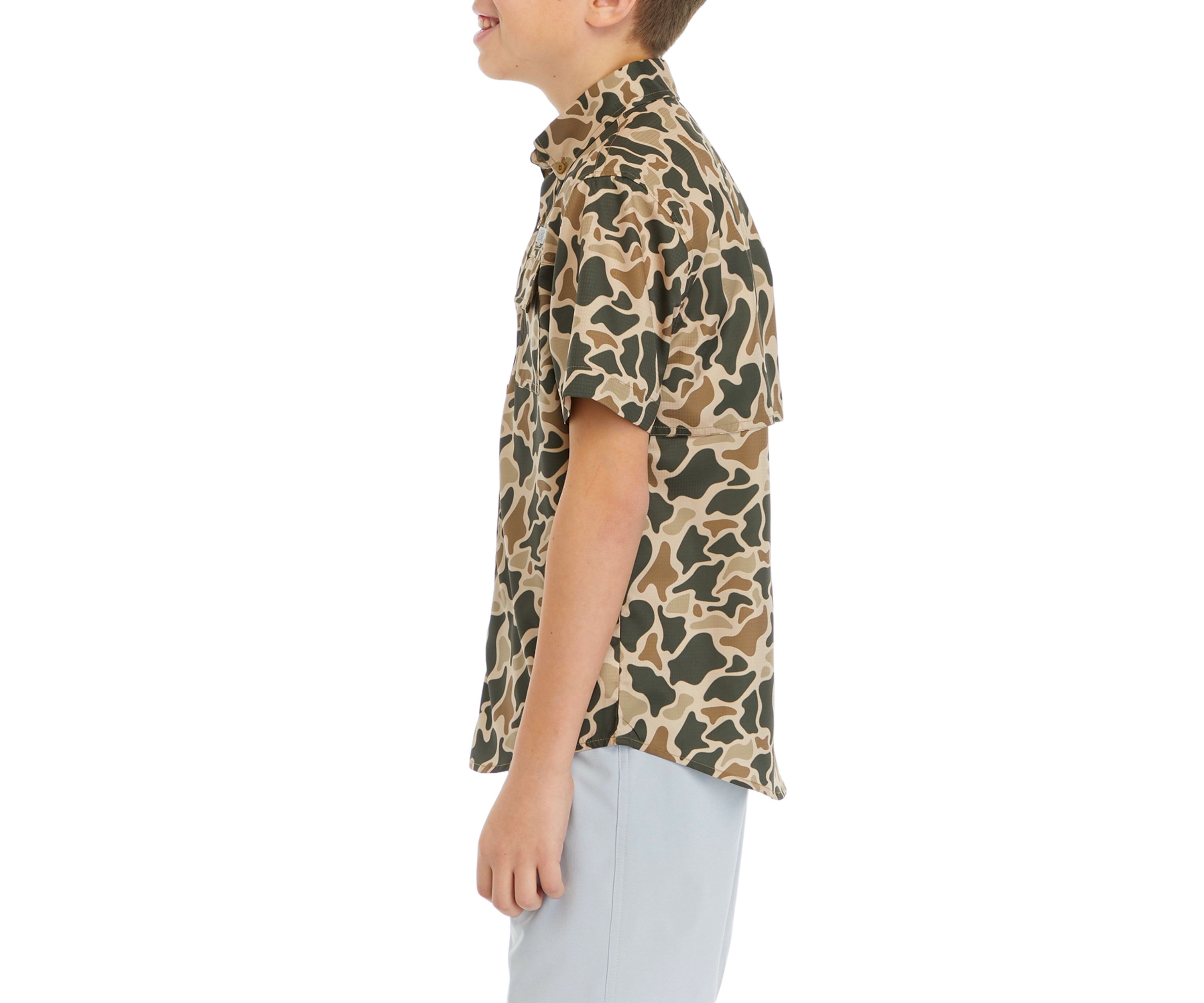 Boys 8-20 Short Sleeve Printed Fishing Shirt