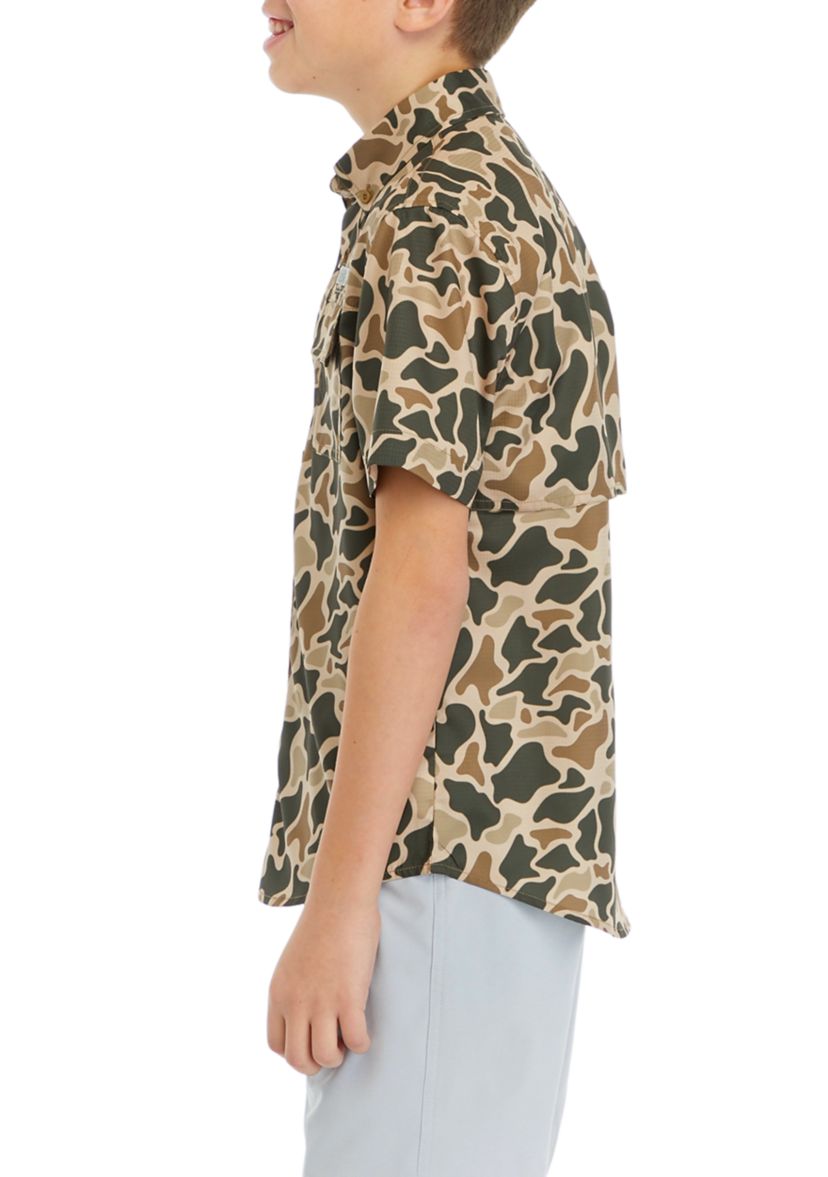 Boys 8-20 Short Sleeve Printed Fishing Shirt