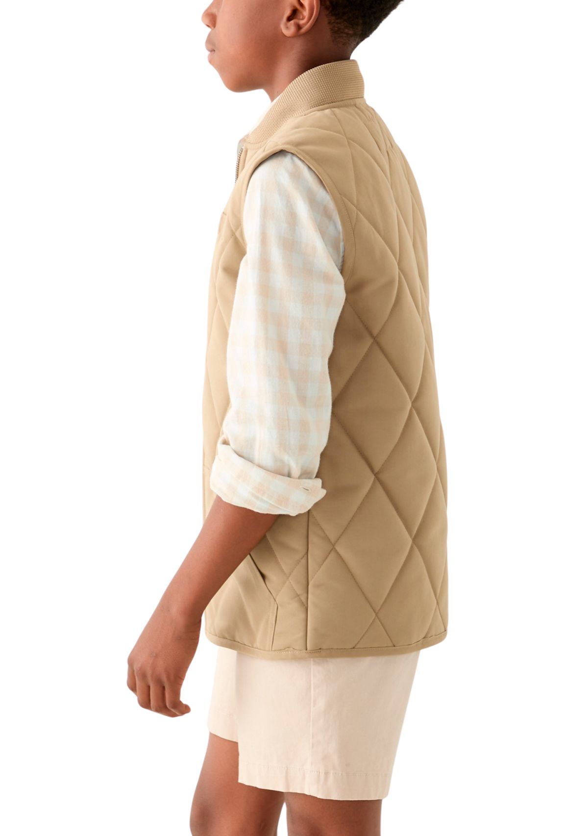 Boys 8-20 Flannel Lined Quilted Vest 