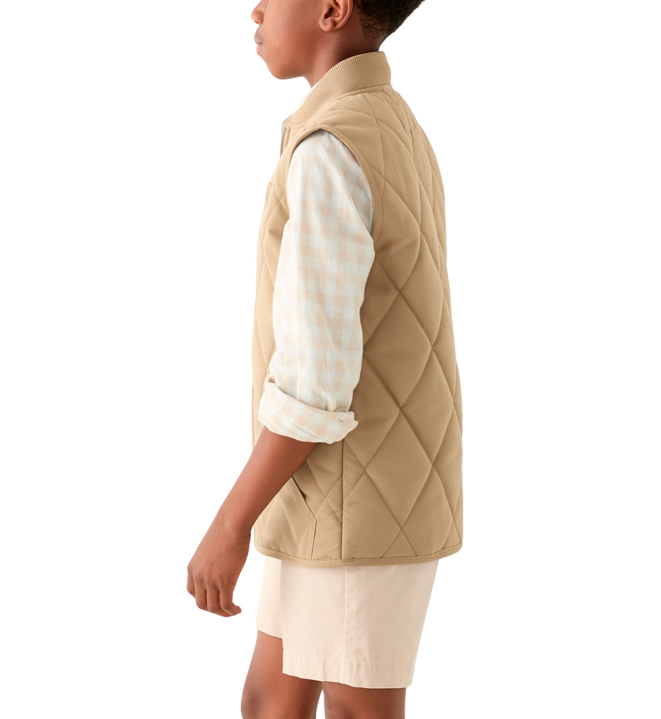 Boys 8-20 Flannel Lined Quilted Vest 