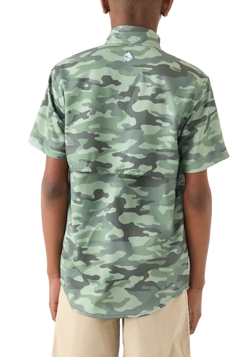 Boys 8-20 Printed Fishing Shirt