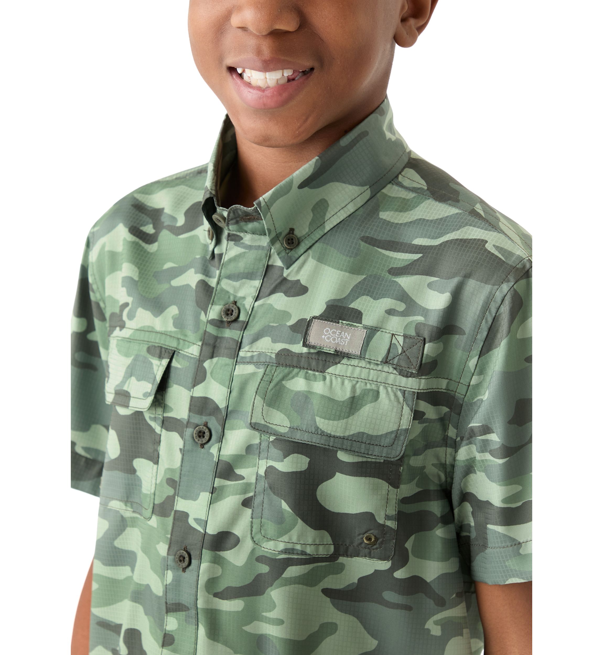 Boys 8-20 Printed Fishing Shirt