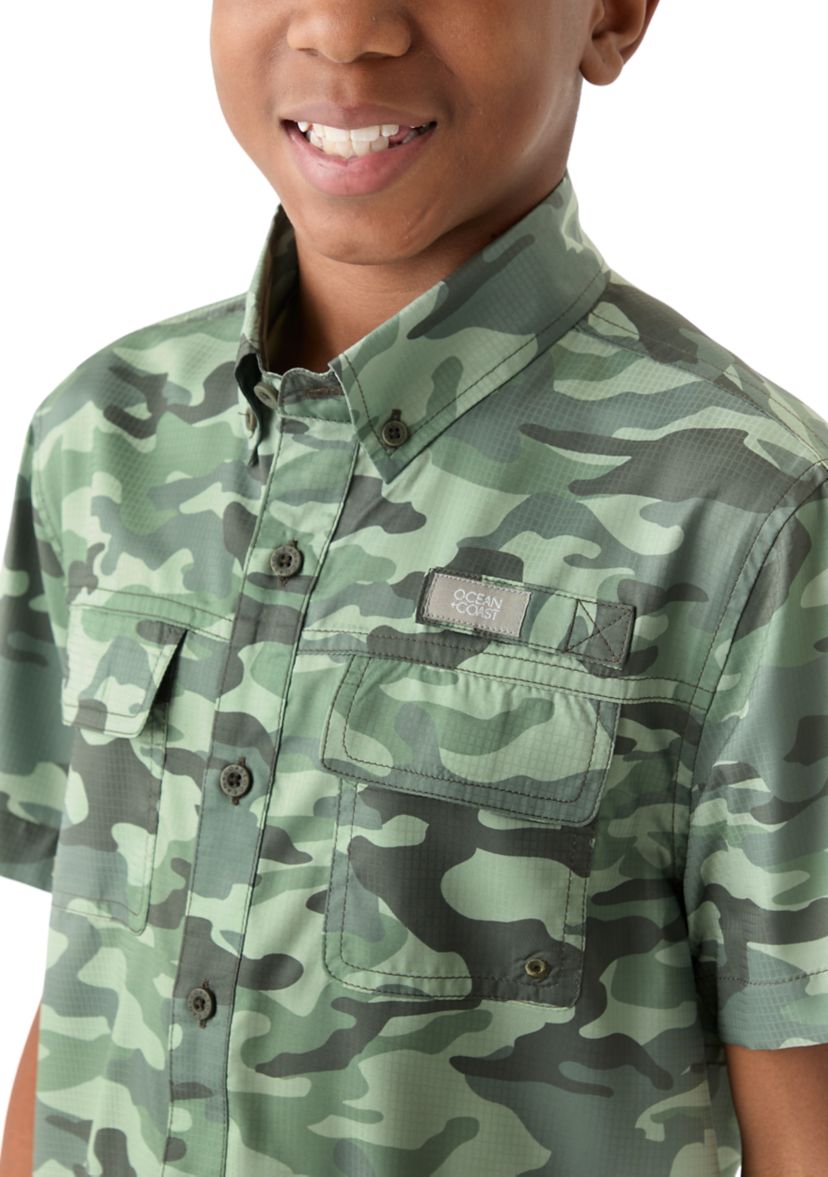 Boys 8-20 Printed Fishing Shirt