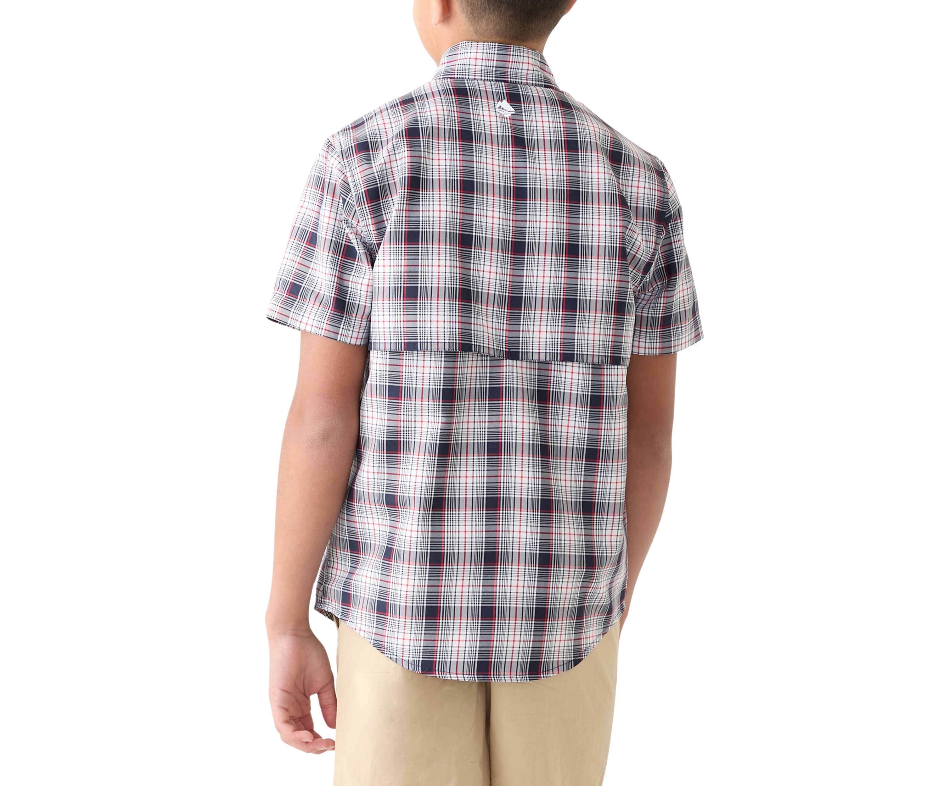Boys 8-20 Short Sleeve Yarn Dyed Fishing Shirt