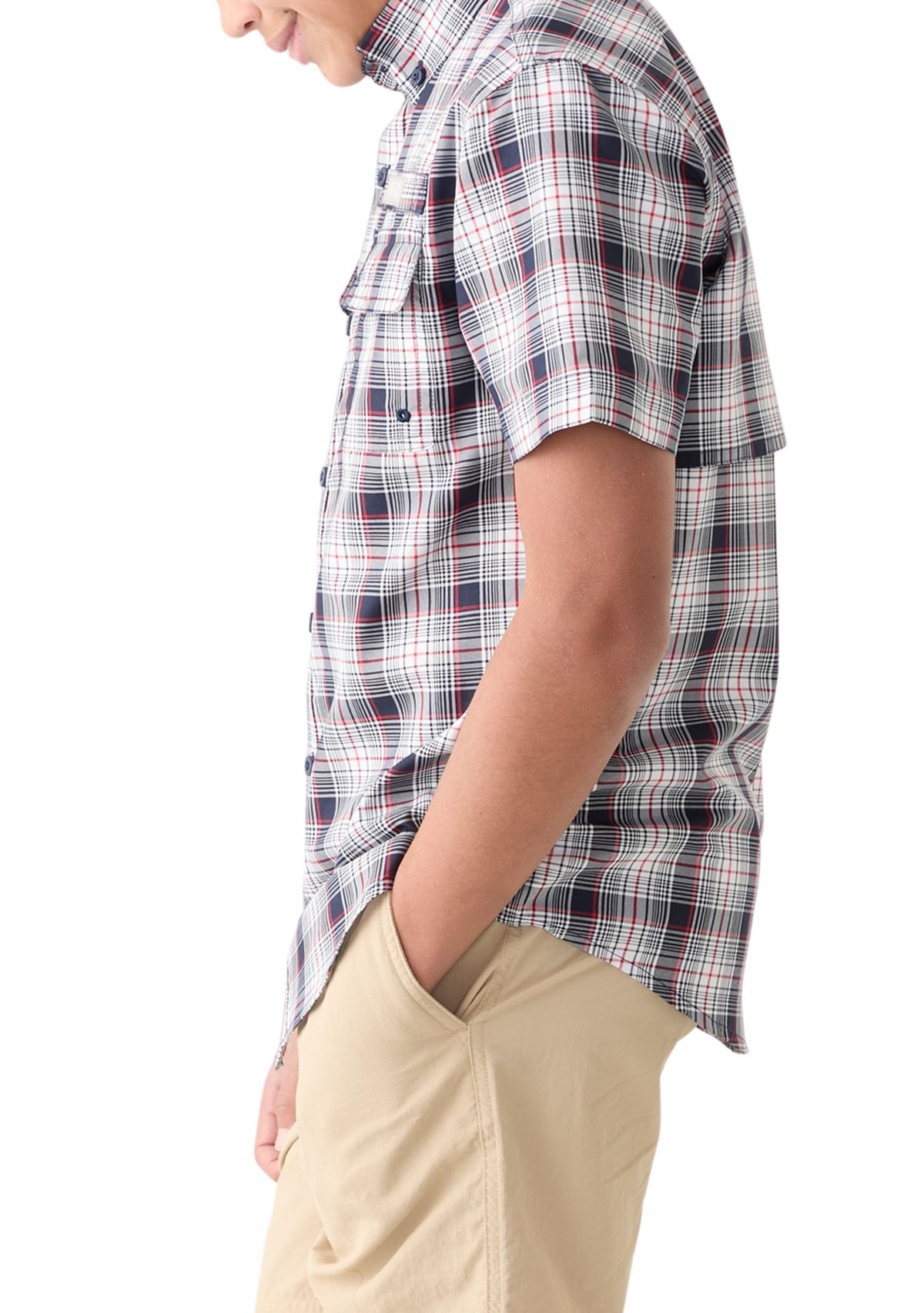 Boys 8-20 Short Sleeve Yarn Dyed Fishing Shirt