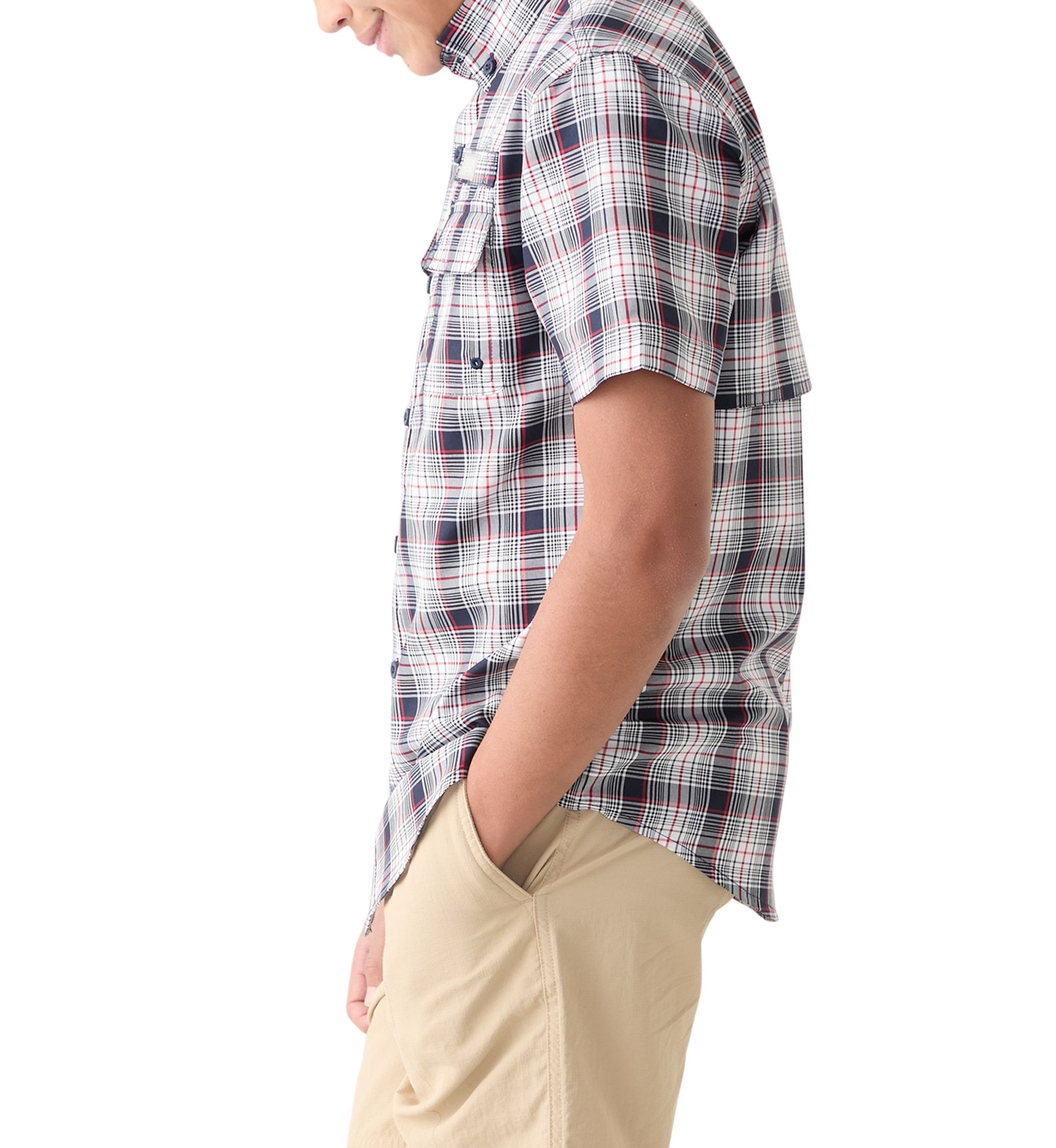 Boys 8-20 Short Sleeve Yarn Dyed Fishing Shirt