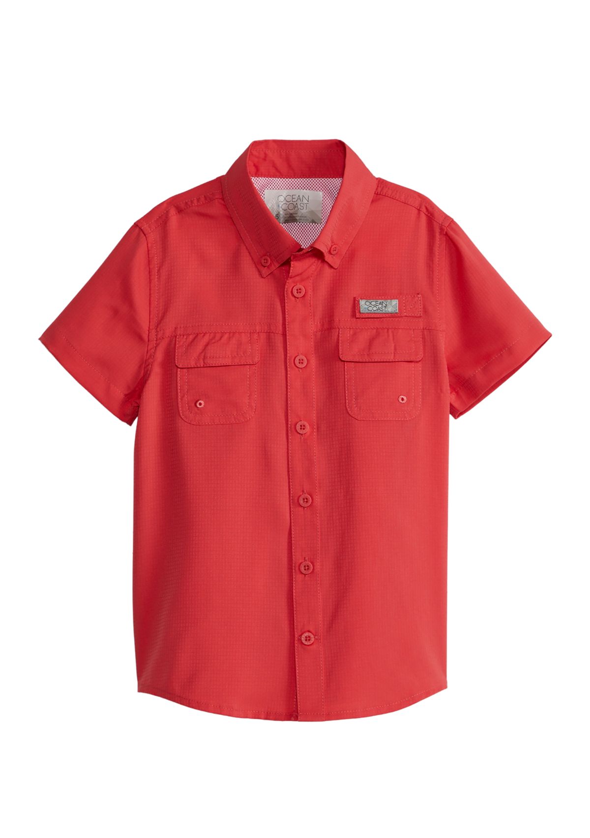 Boys 4-7 Short Sleeve Solid Fishing Shirt 