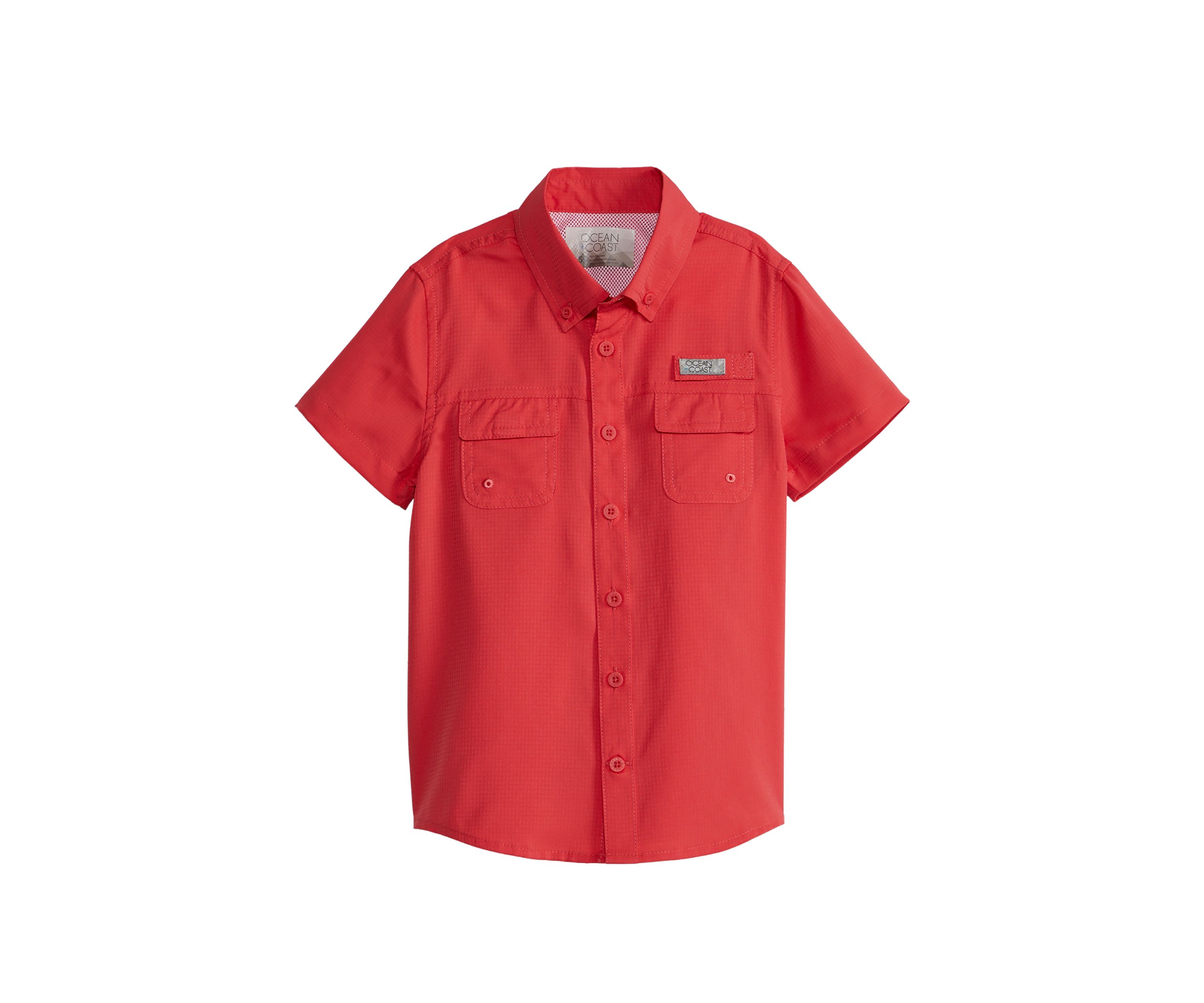 Boys 4-7 Short Sleeve Solid Fishing Shirt 