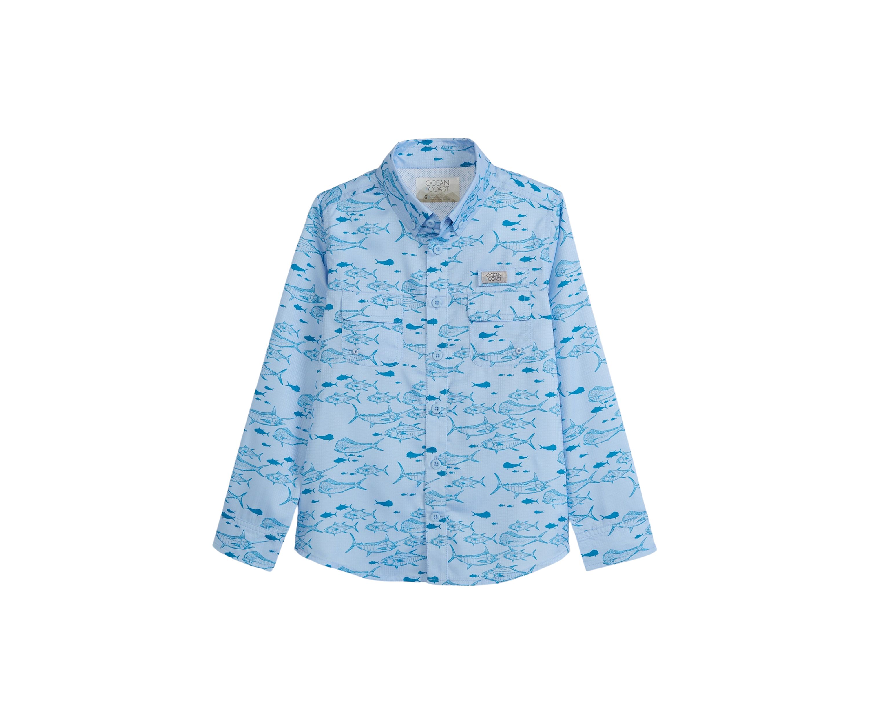 Boys 4-7 Long Sleeve Printed Fishing Shirt