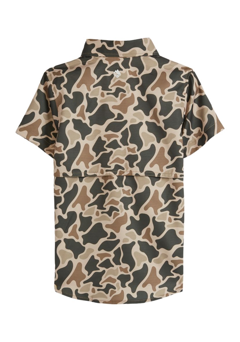 Boys 4-7 Short Sleeve Printed Fishing Shirt