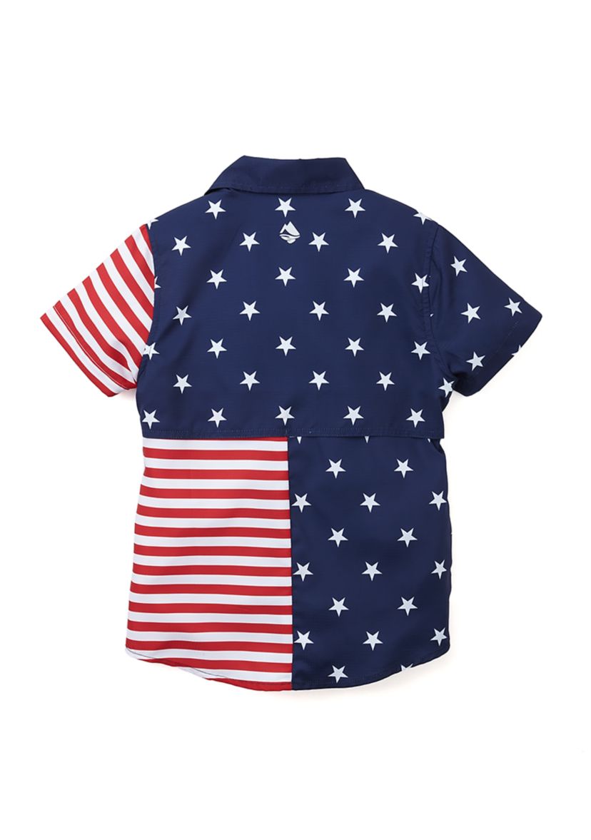 Boys 4-7 Short Sleeve USA Fishing Shirt
