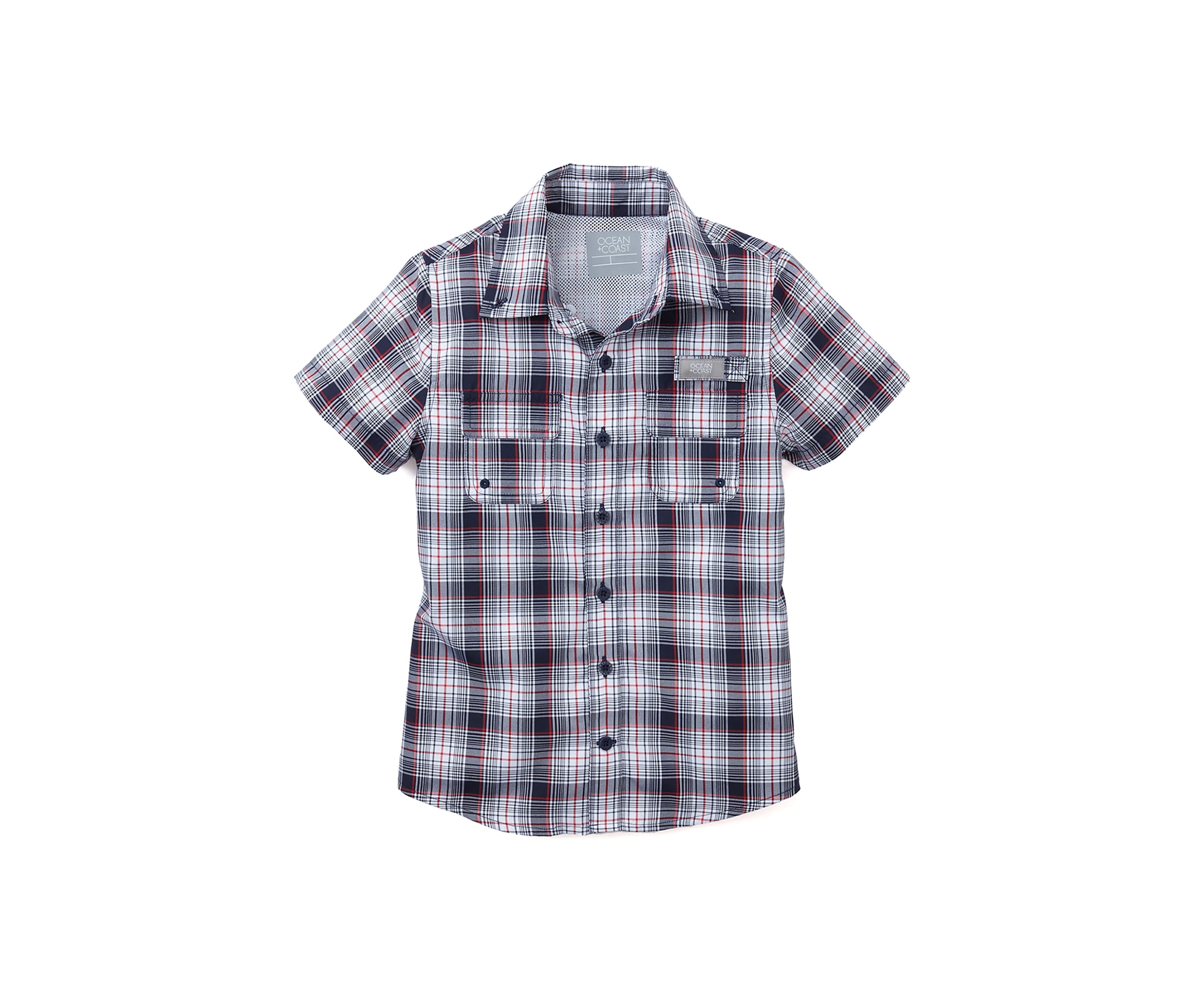 Boys 4-7 Short Sleeve Yarn Dyed Fishing Shirt