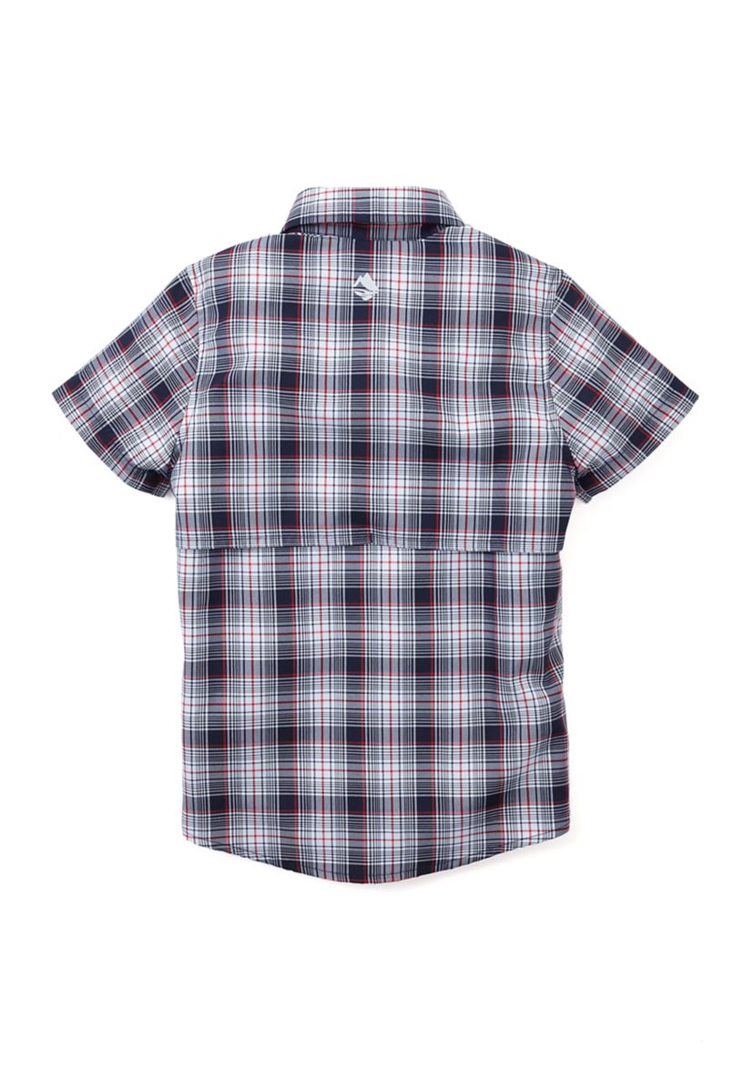 Boys 4-7 Short Sleeve Yarn Dyed Fishing Shirt