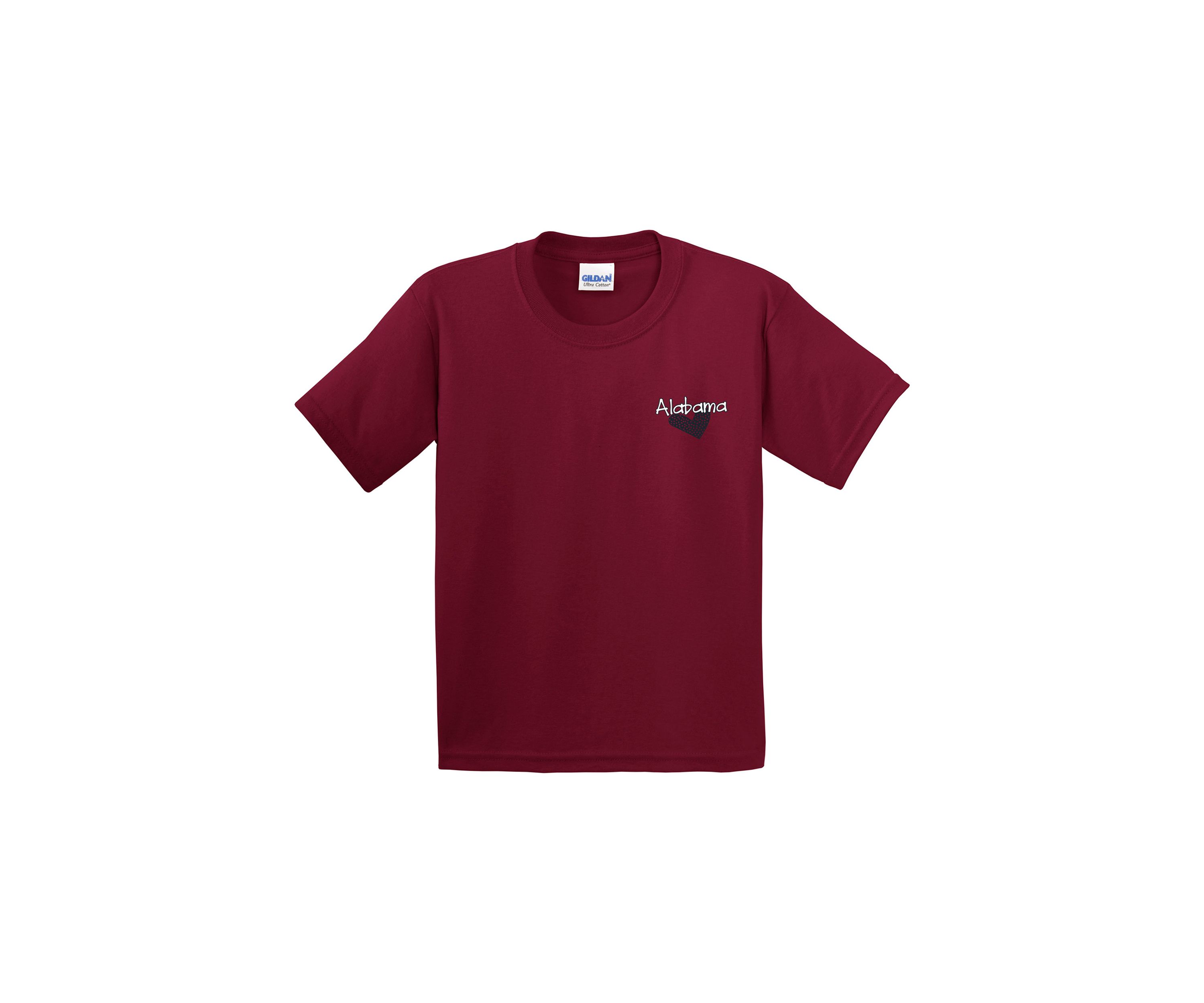 Youth NCAA Alabama Crimson Tide Short Sleeve Pattern Heart Graphic T-Shirt