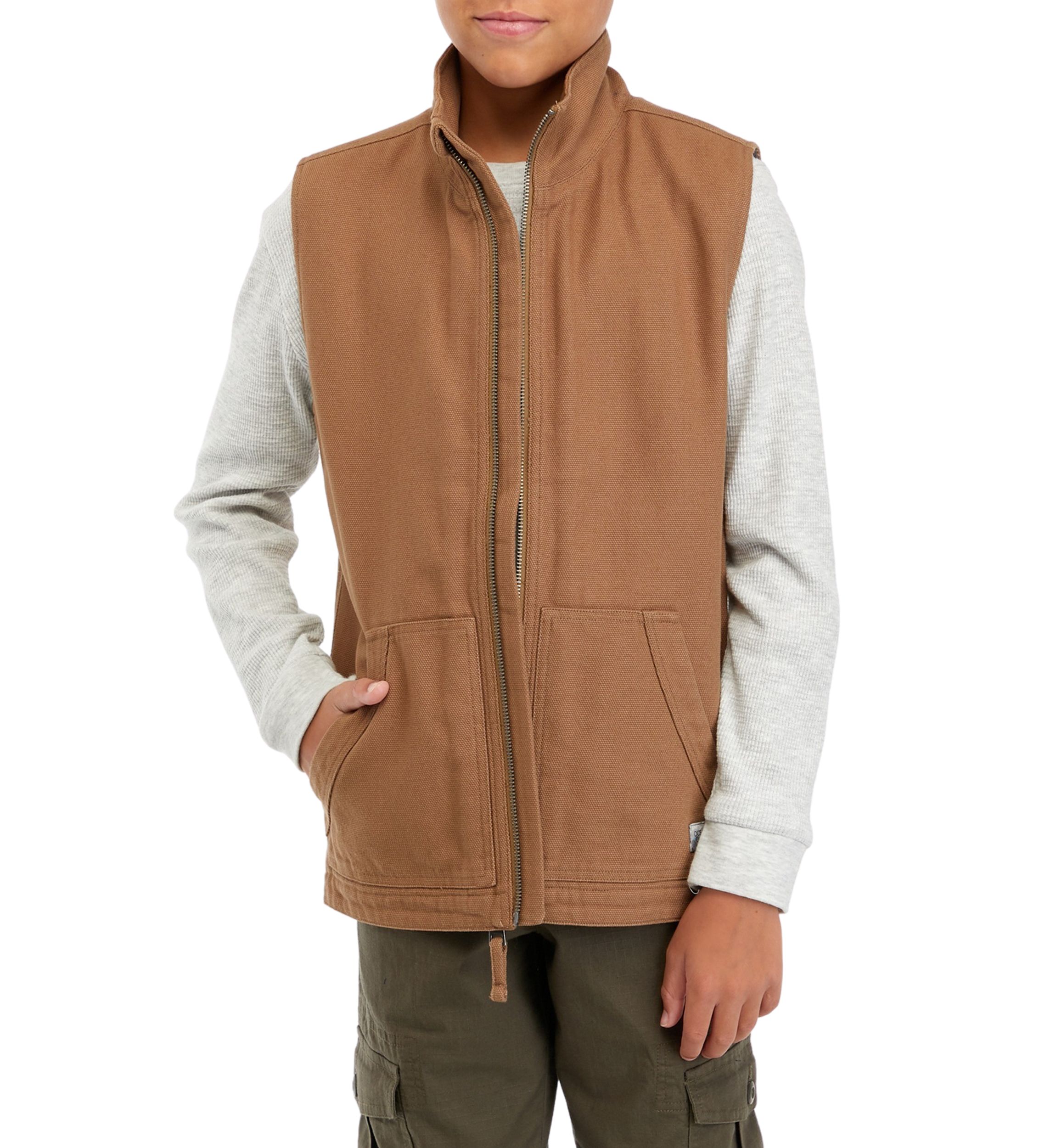 Boys 8-20 Solid Canvas Vest