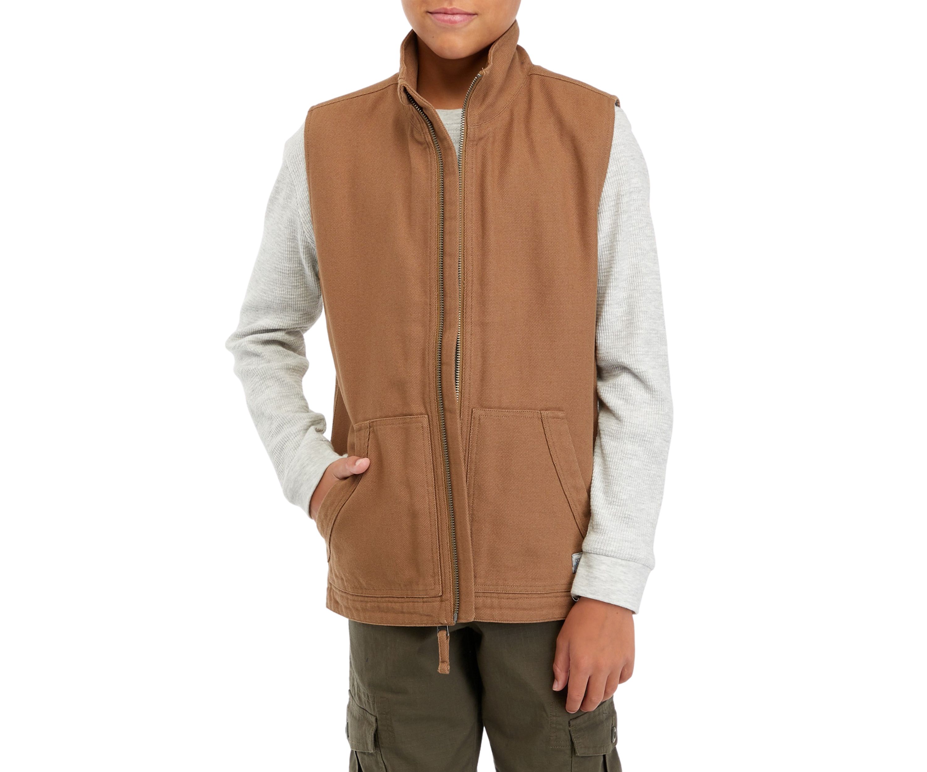 Boys 8-20 Solid Canvas Vest