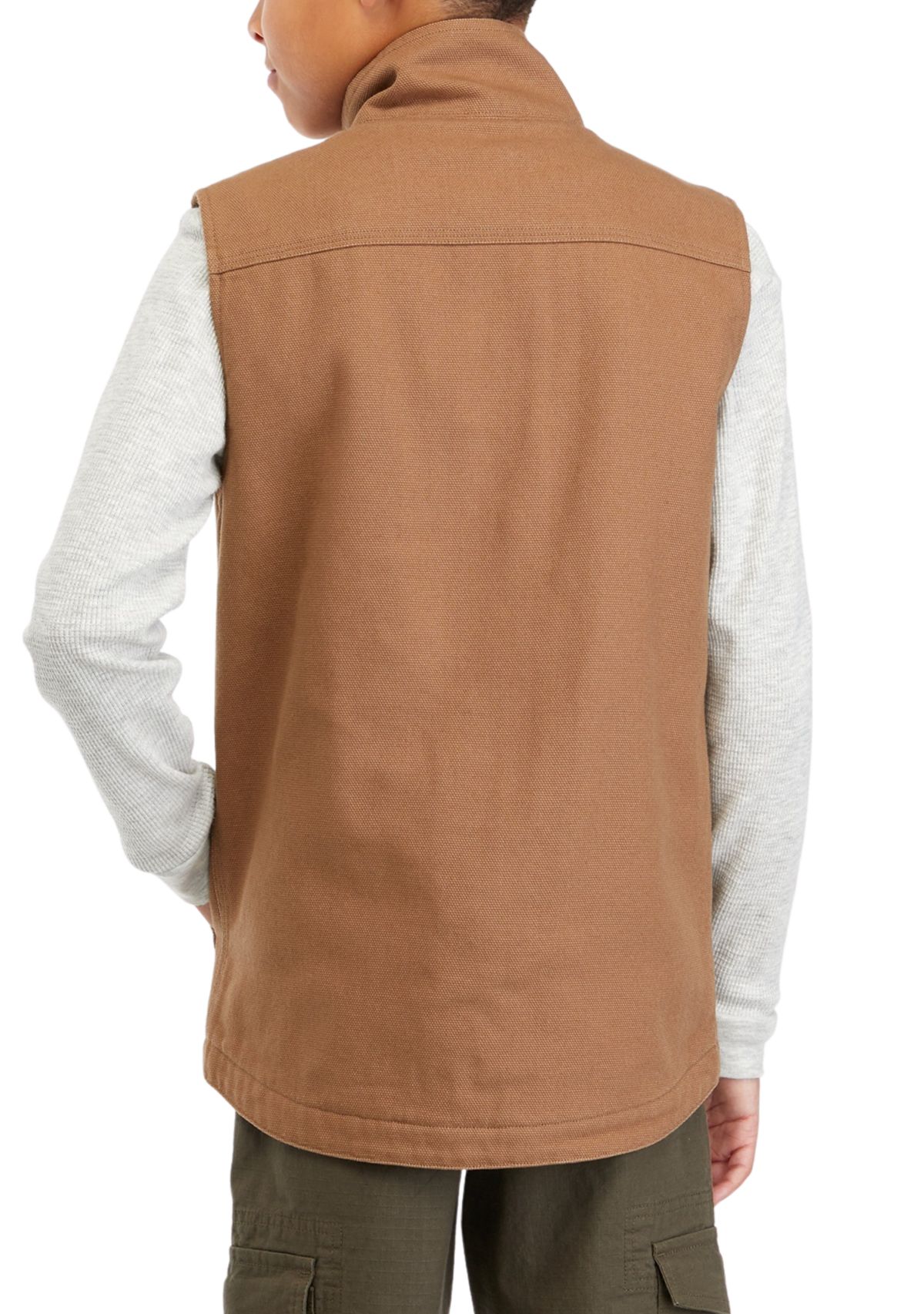 Boys 8-20 Solid Canvas Vest