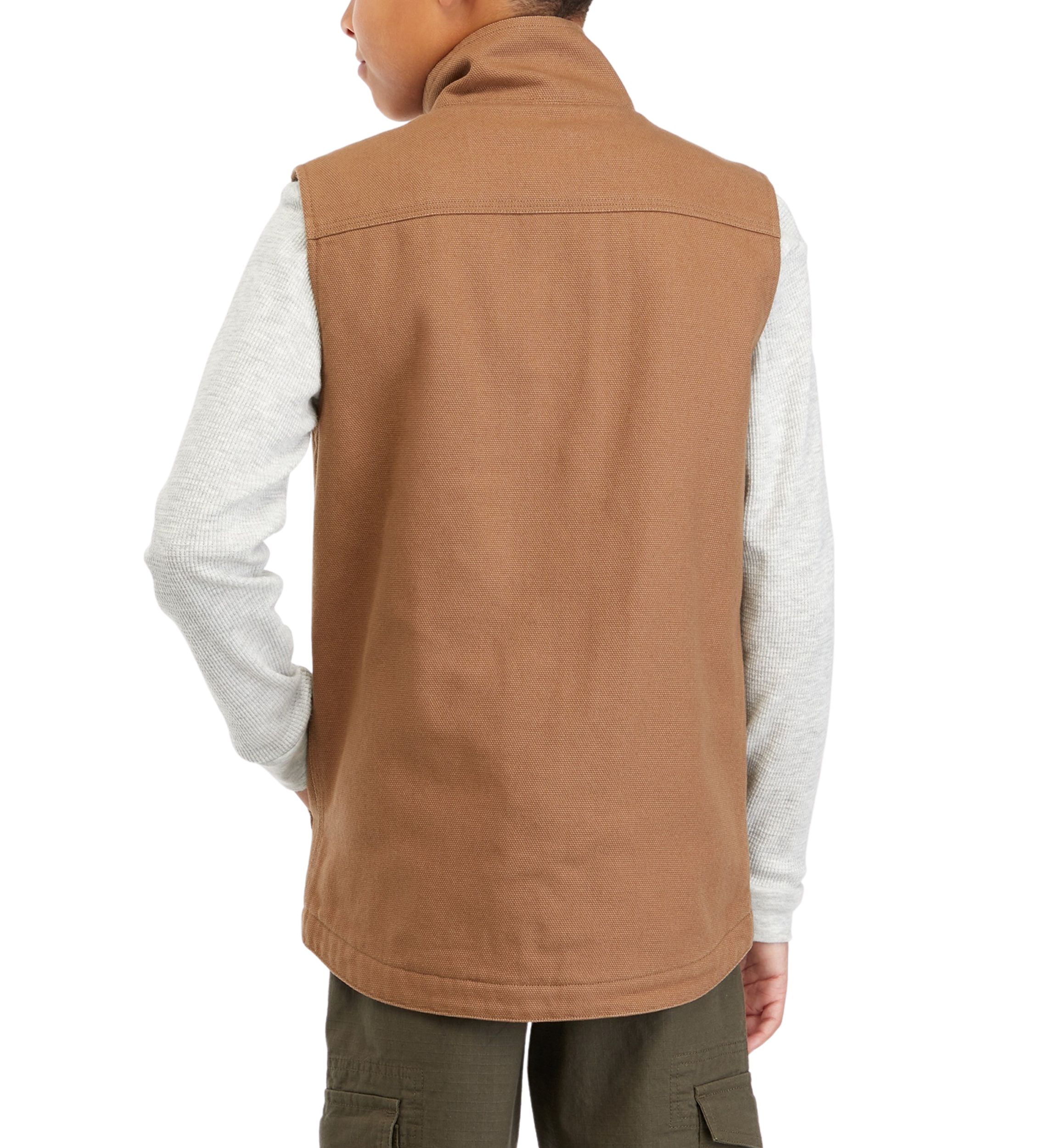 Boys 8-20 Solid Canvas Vest