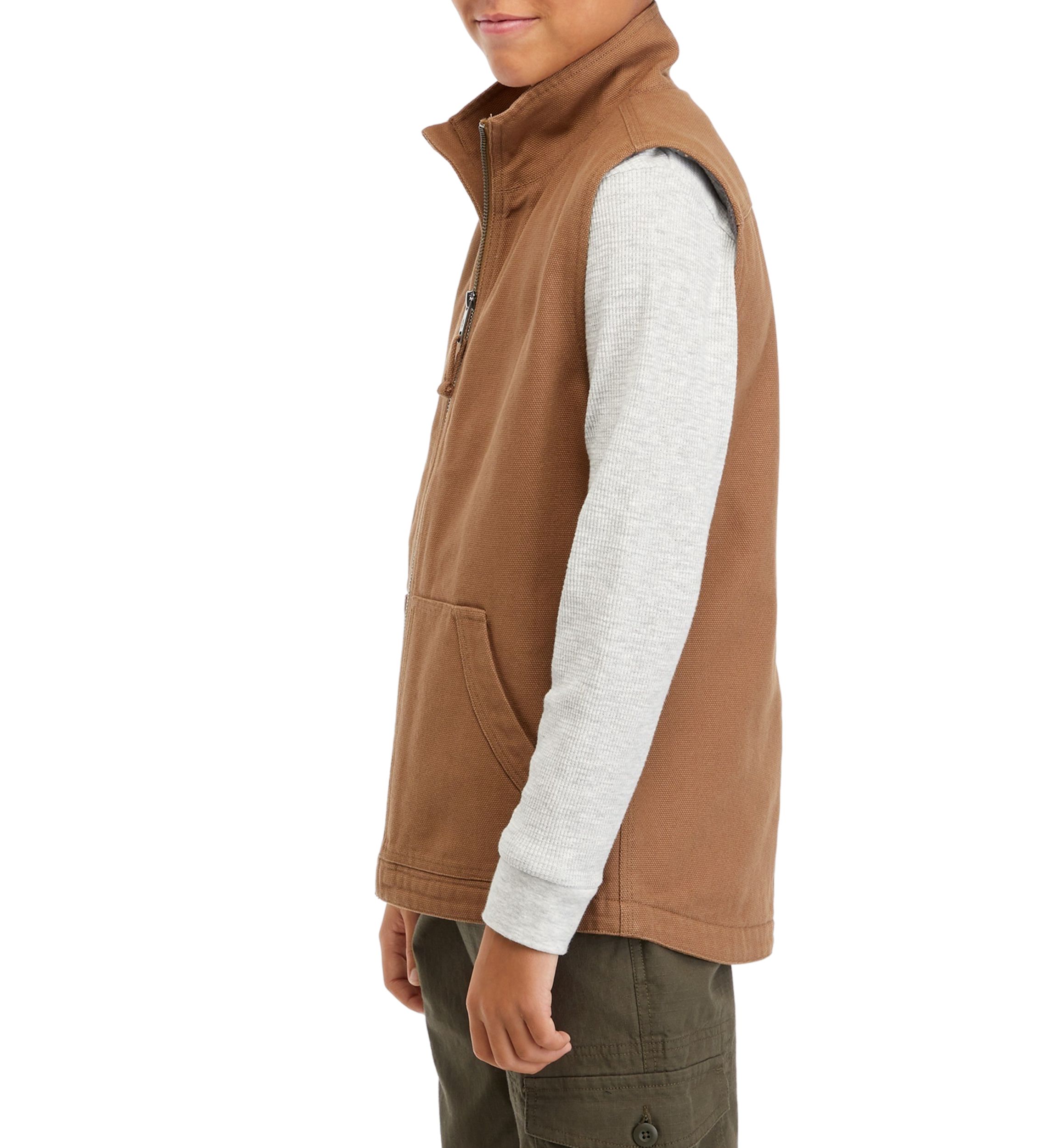 Boys 8-20 Solid Canvas Vest
