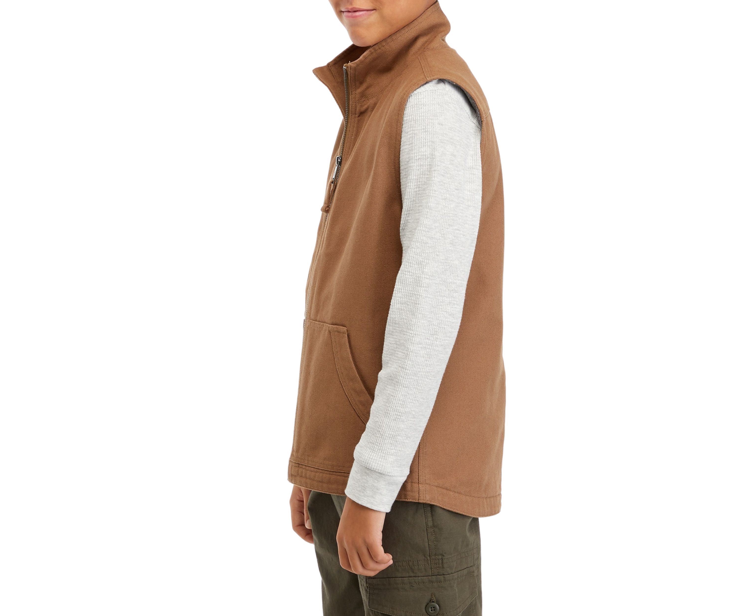 Boys 8-20 Solid Canvas Vest