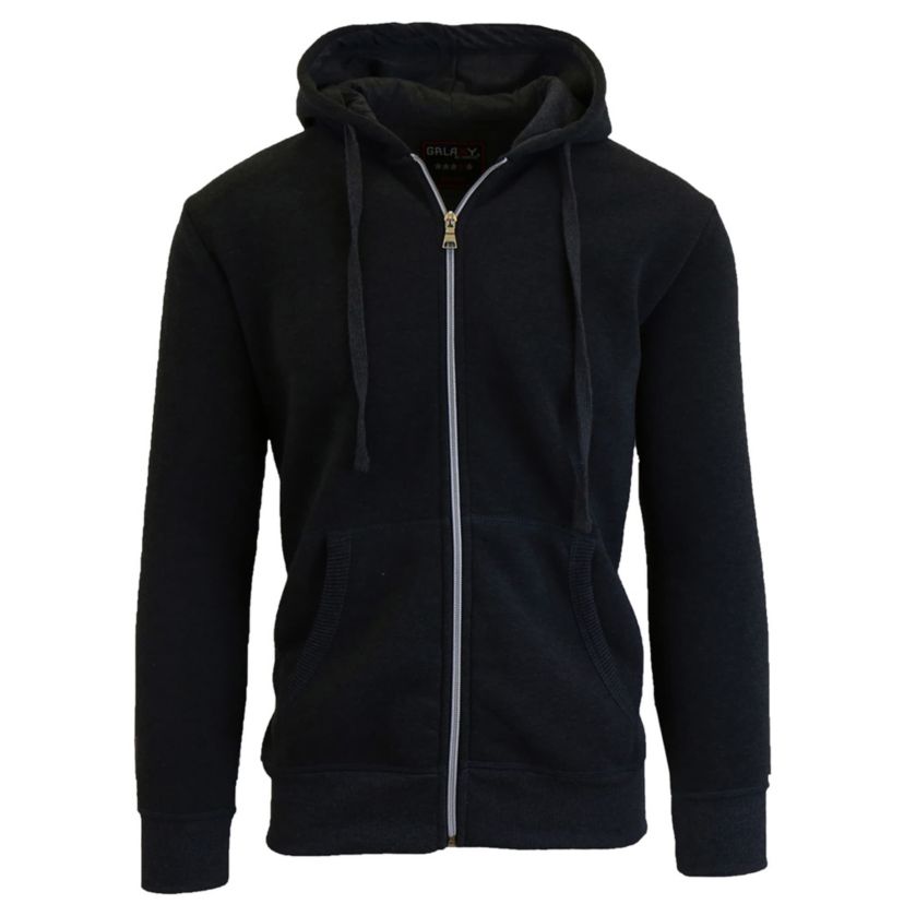 Galaxy By Harvic Boys Slim Fit Fleece Lined Zip Up Hoodie
