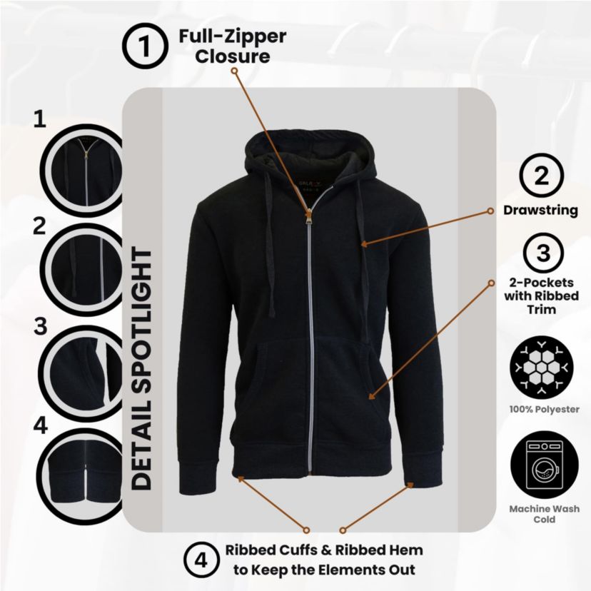 Galaxy By Harvic Boys Fleece Jogger Sweatpants and Hoodie Sweatshirt Set