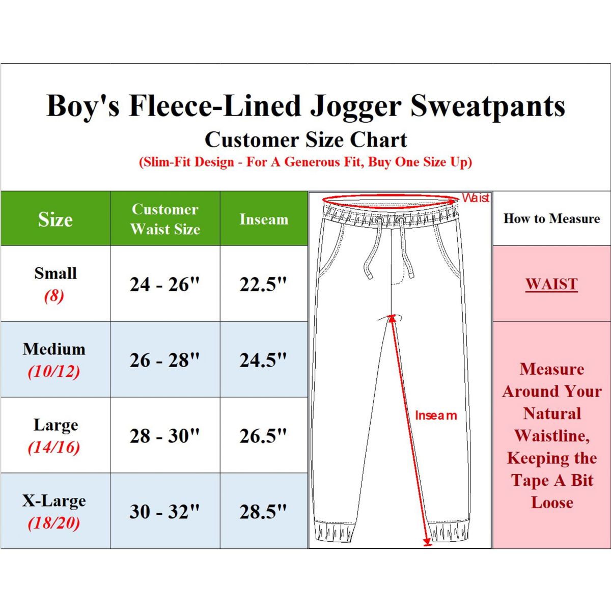 Galaxy By Harvic Boys Slim-Fit Fleece Jogger Sweatpants